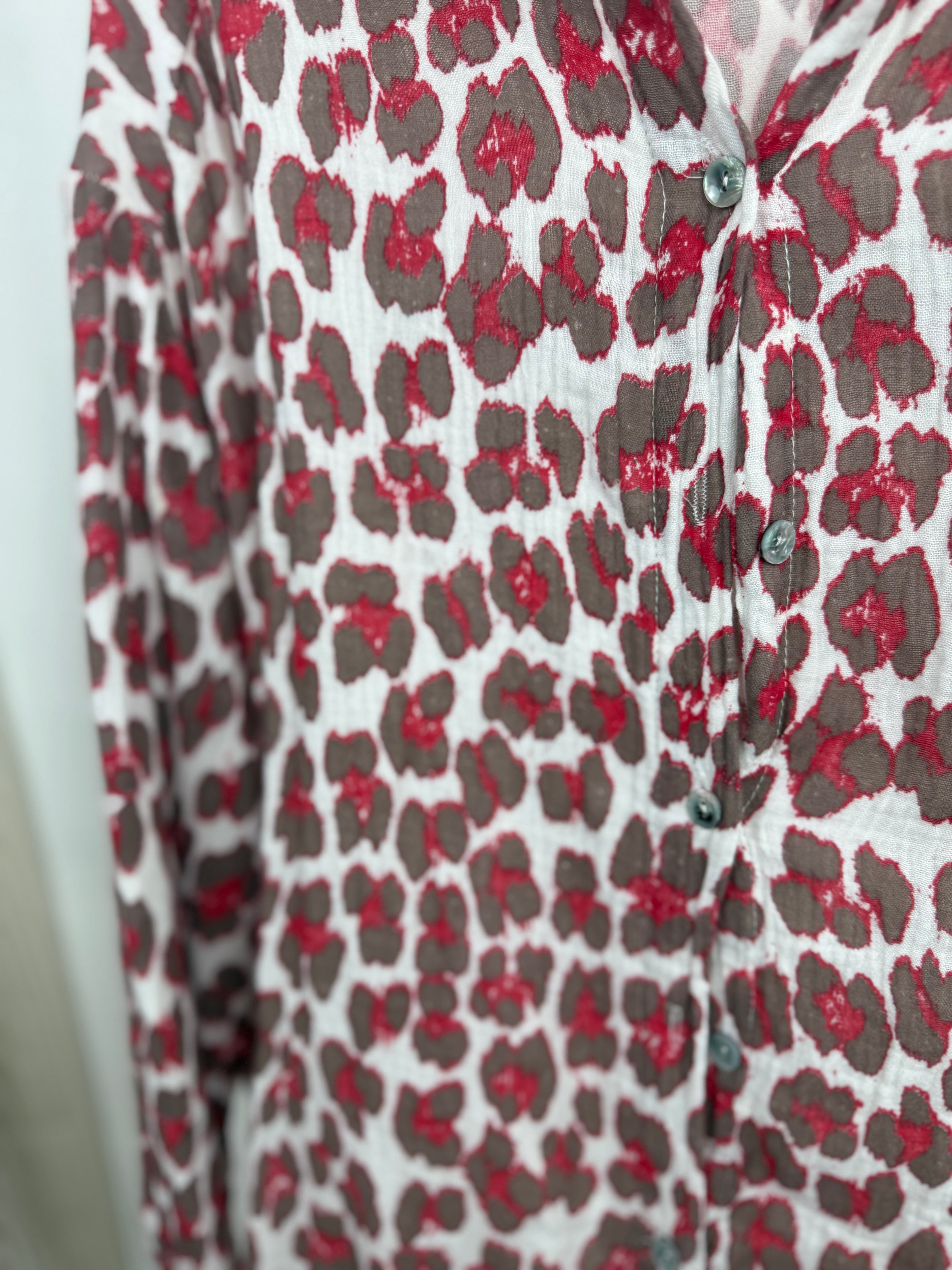 Oversize Musselinbluse LEO - rot