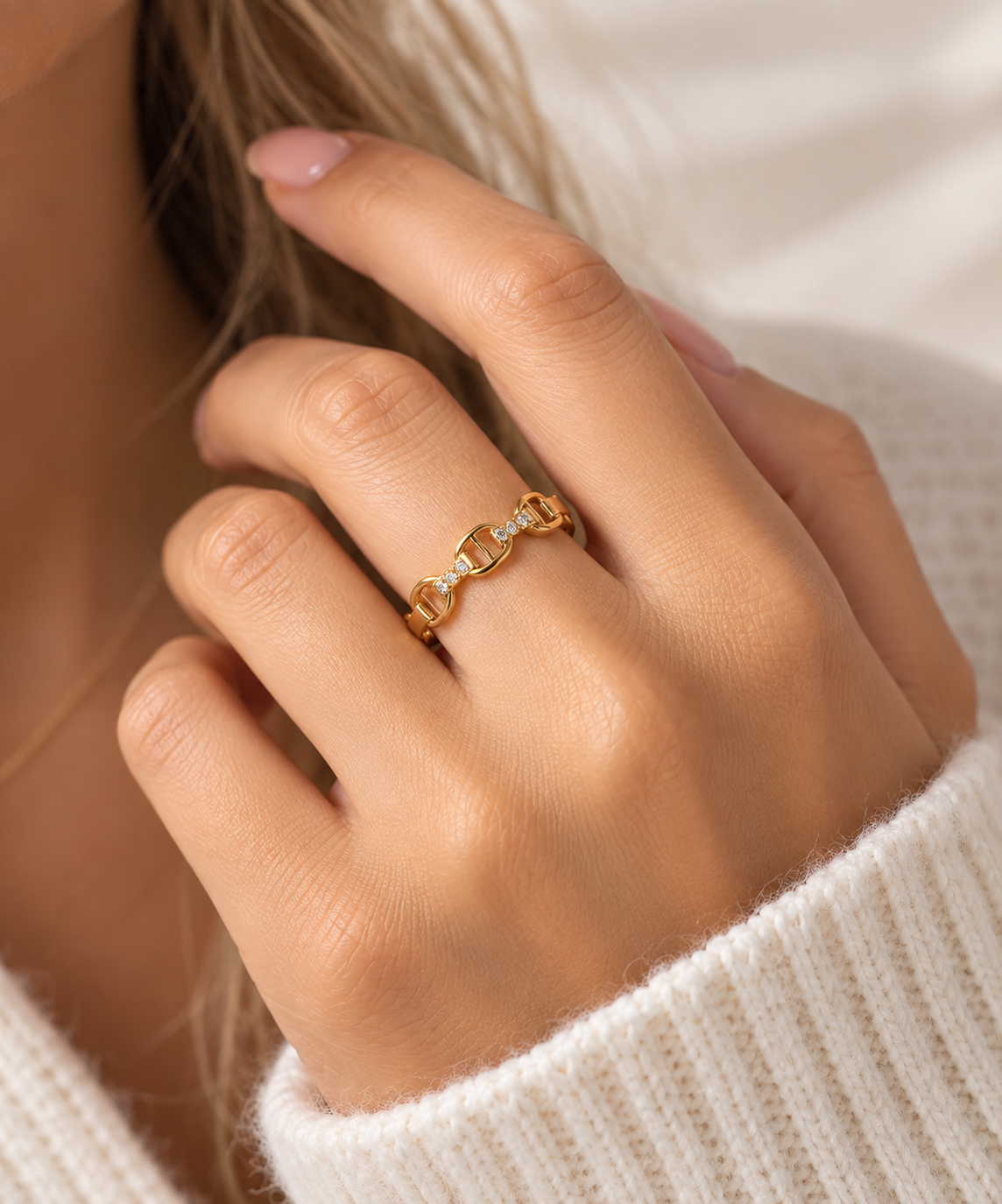 CELIA Ring - 18K vergoldeter Edelstahl mit Zirkonia-Steinen