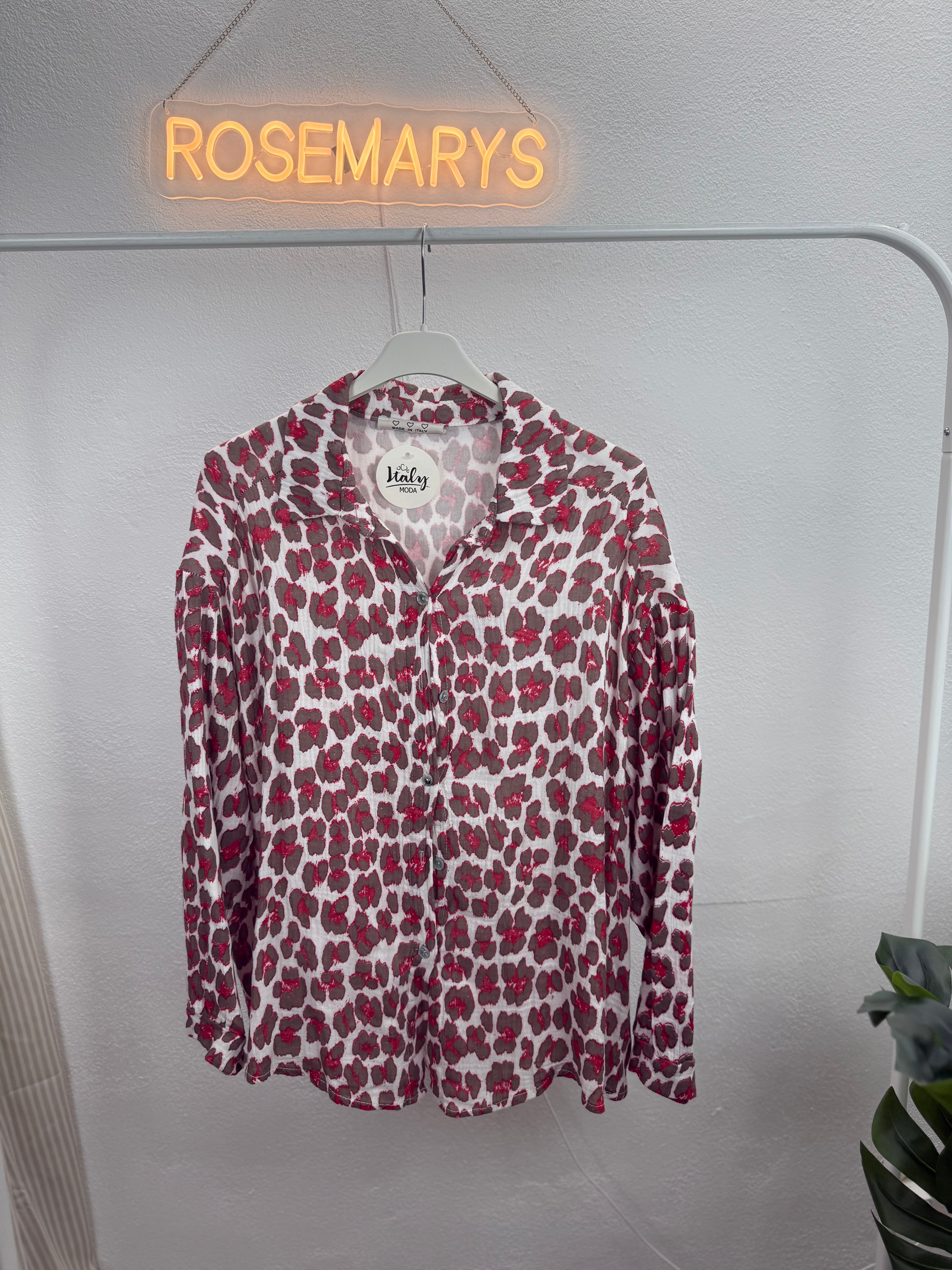 Oversize Musselinbluse LEO - rot