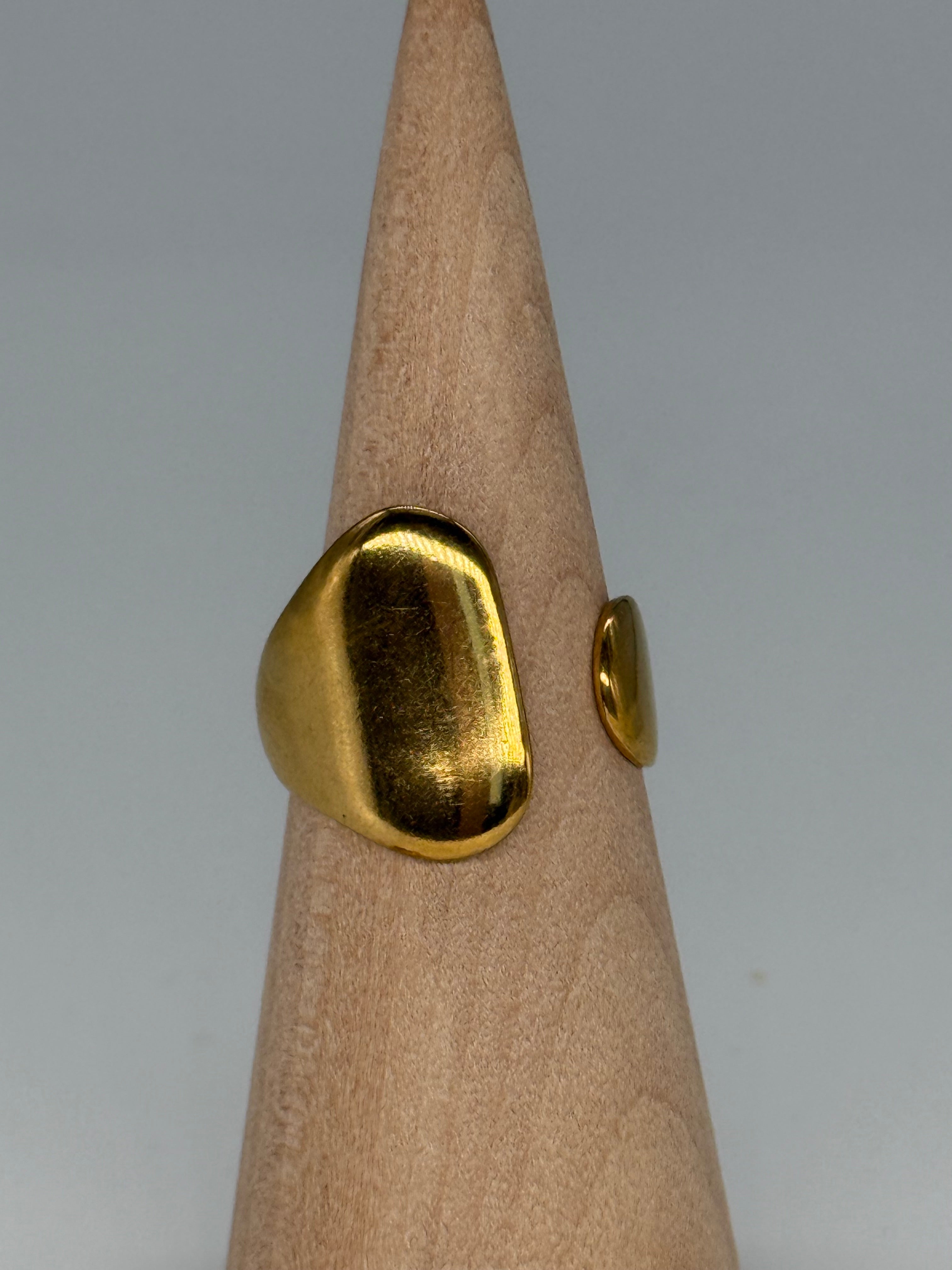 AURA Ring - Edelstahl, 18K vergoldet + größenverstellbar