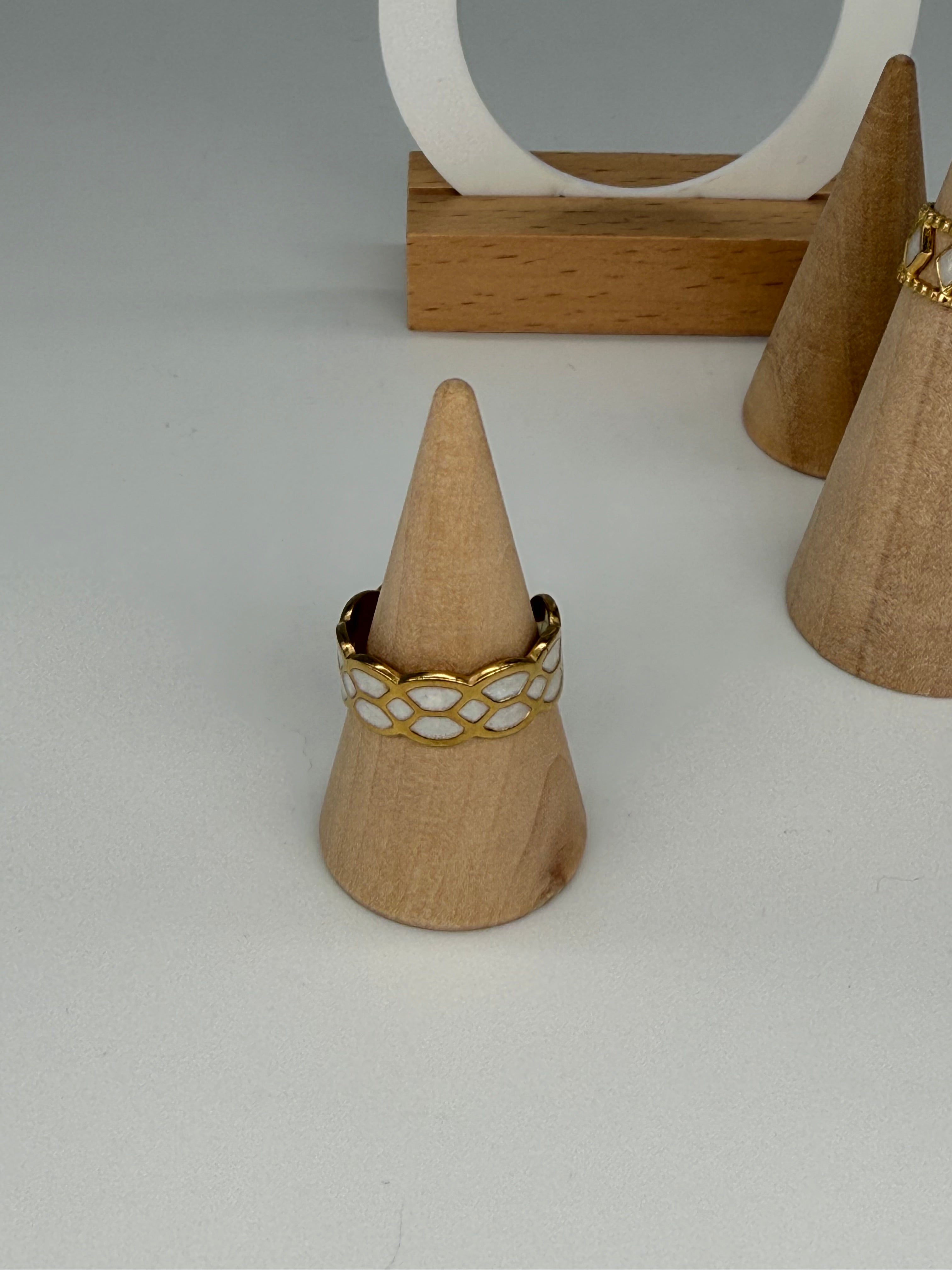 WHITE Edition Ringe - Größenverstellbar + 18K Vergoldung