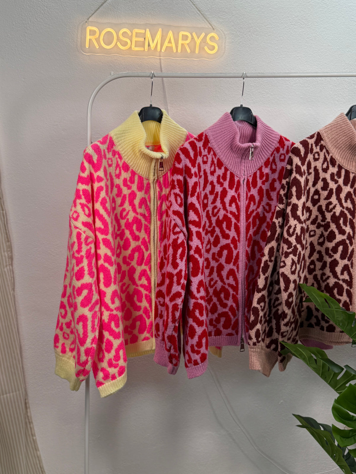 🐆 Oversize Leopard Knit Cardigan - mit Doppelzipper - bis 44/46 tragbar