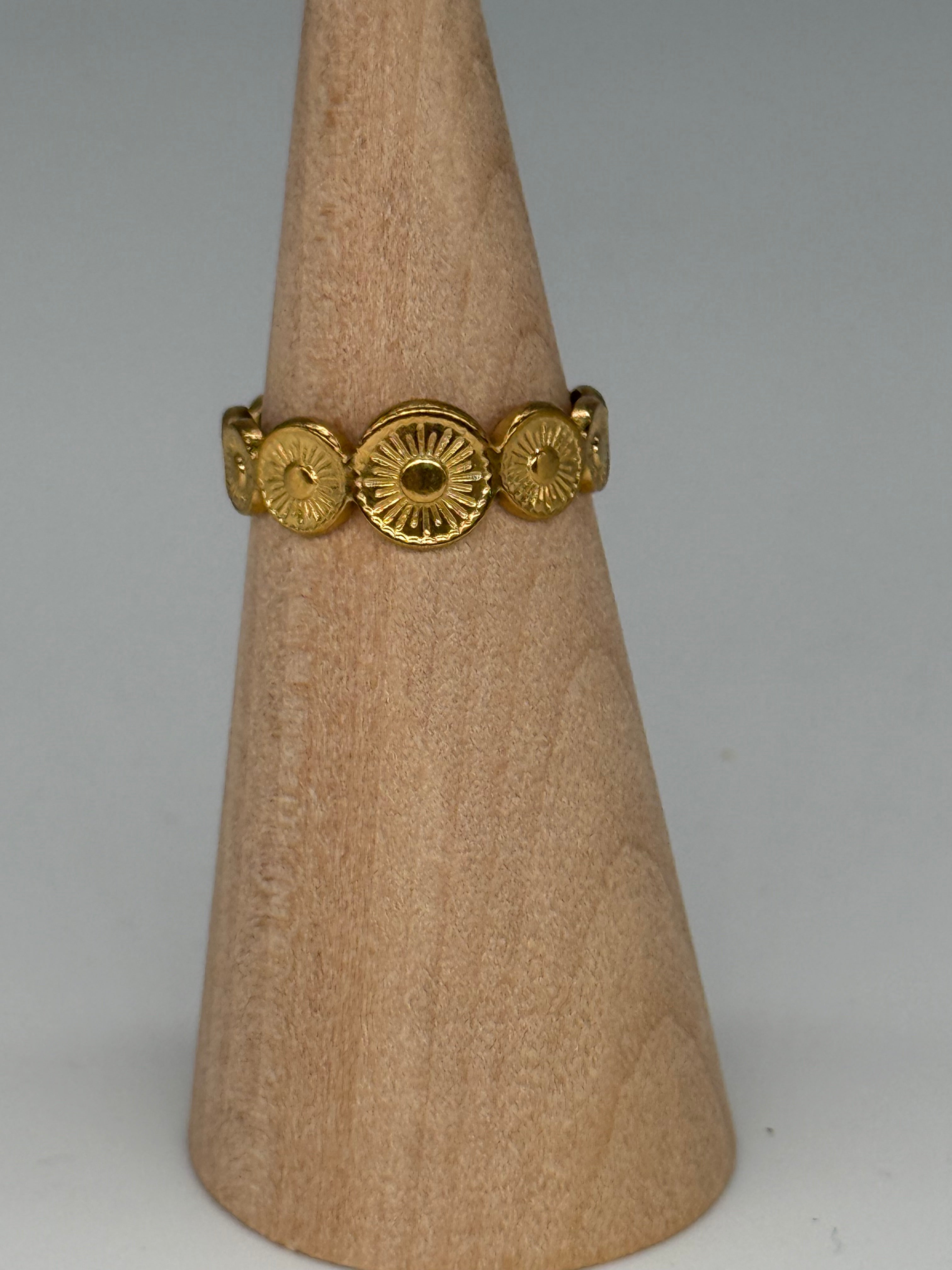 SOL Ring + LOVE Ring - Edelstahl + 18K vergoldet + größenverstellbar