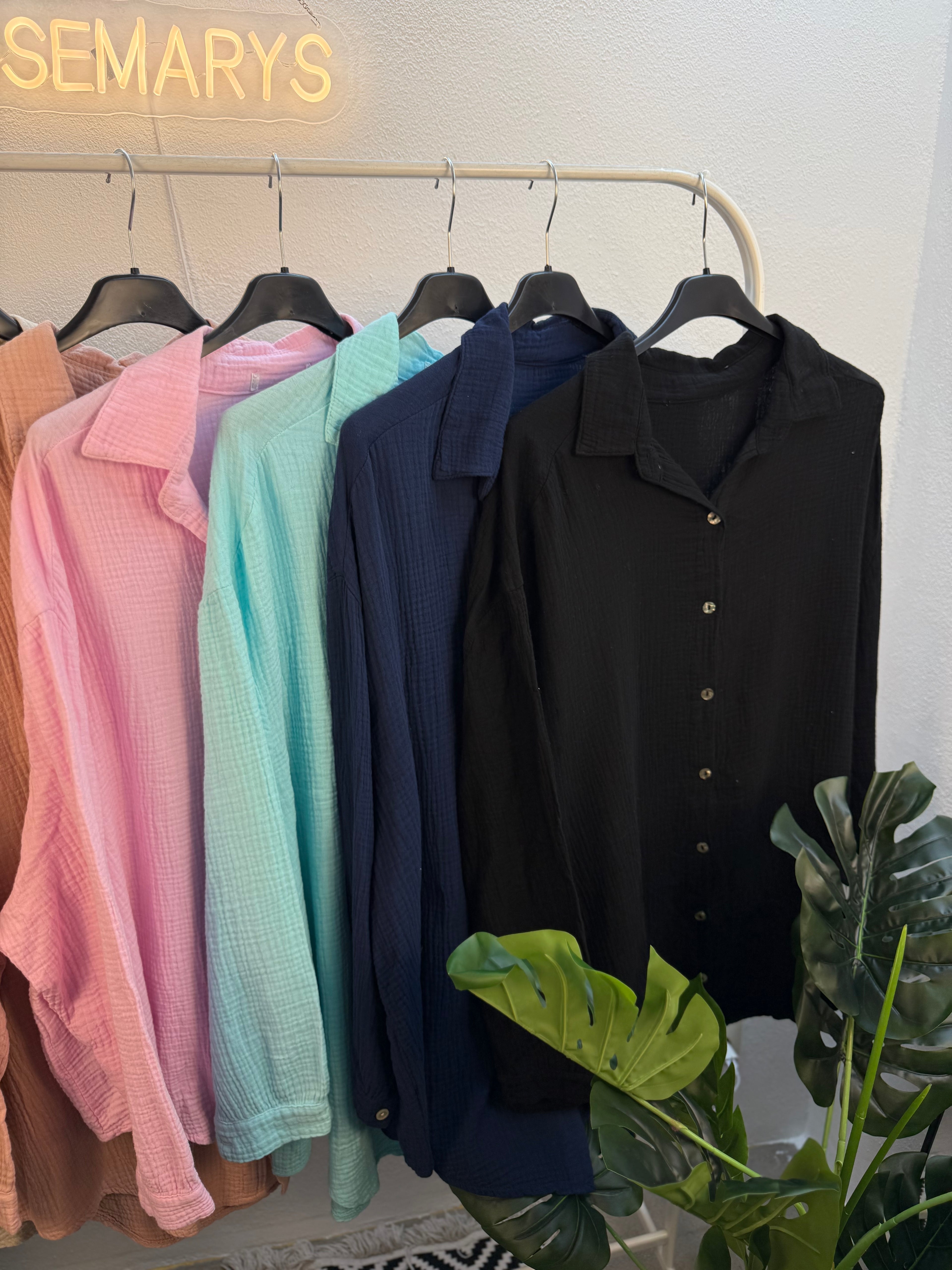 Musselin Oversize Bluse – Made in Italy