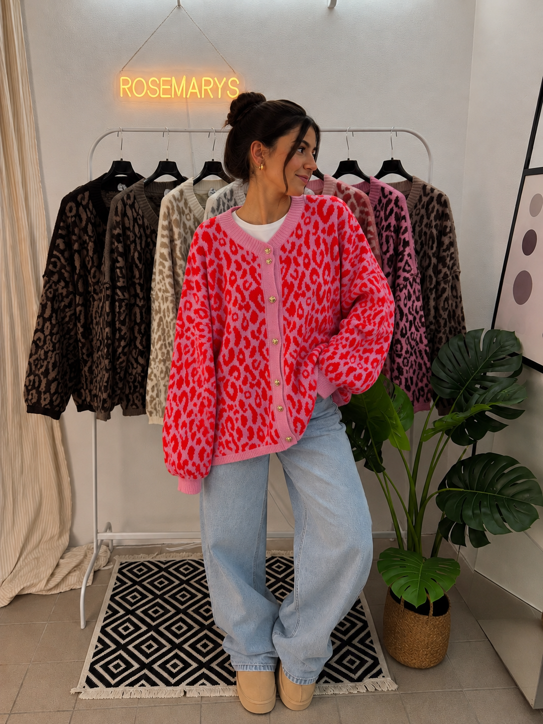 Oversize Cozy LEO Cardigan - mehrere Farben - bis 44/46 tragbar