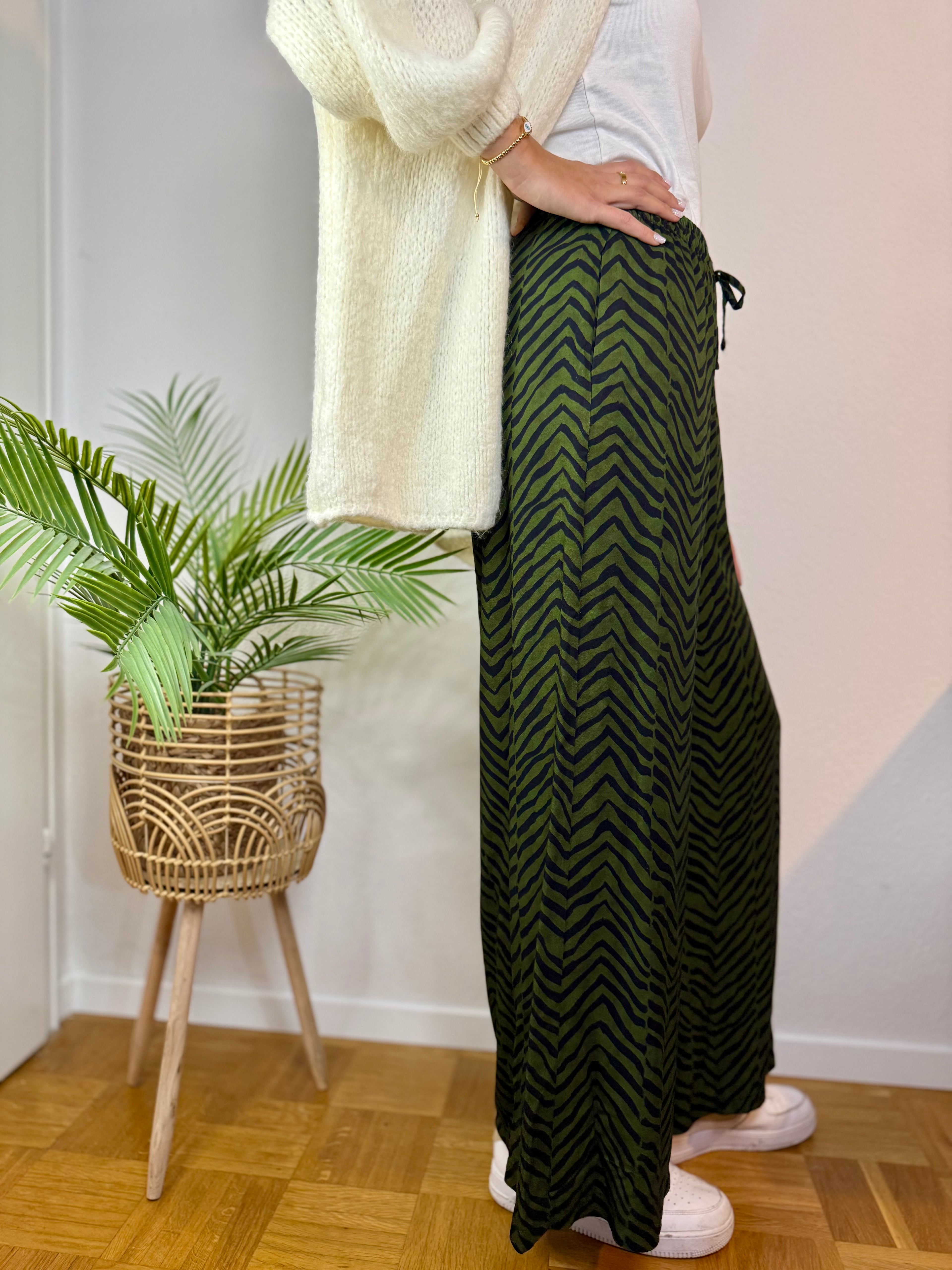 Wide leg Hose mit Streifenmuster