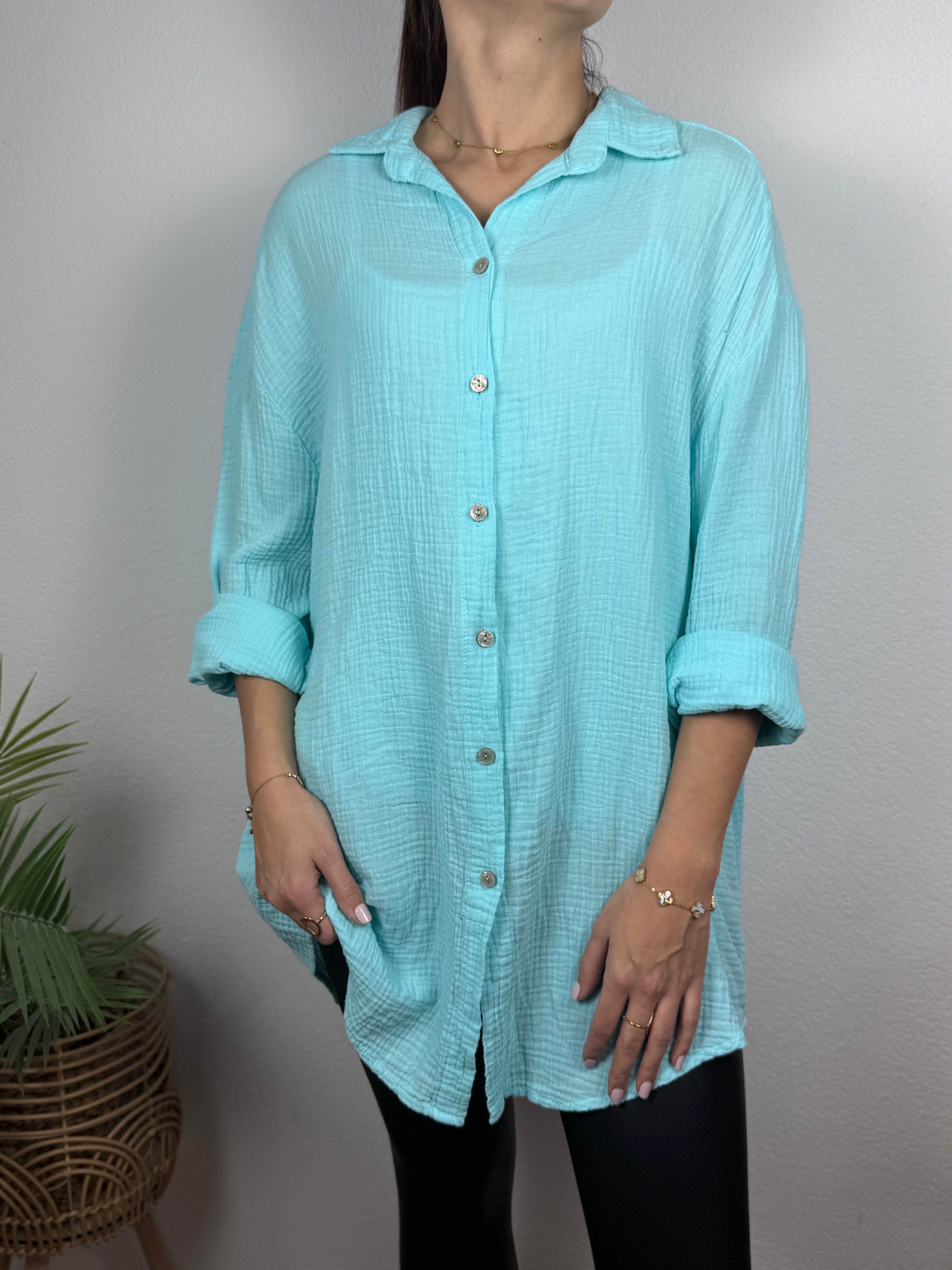 Musselin Oversize Bluse – Made in Italy