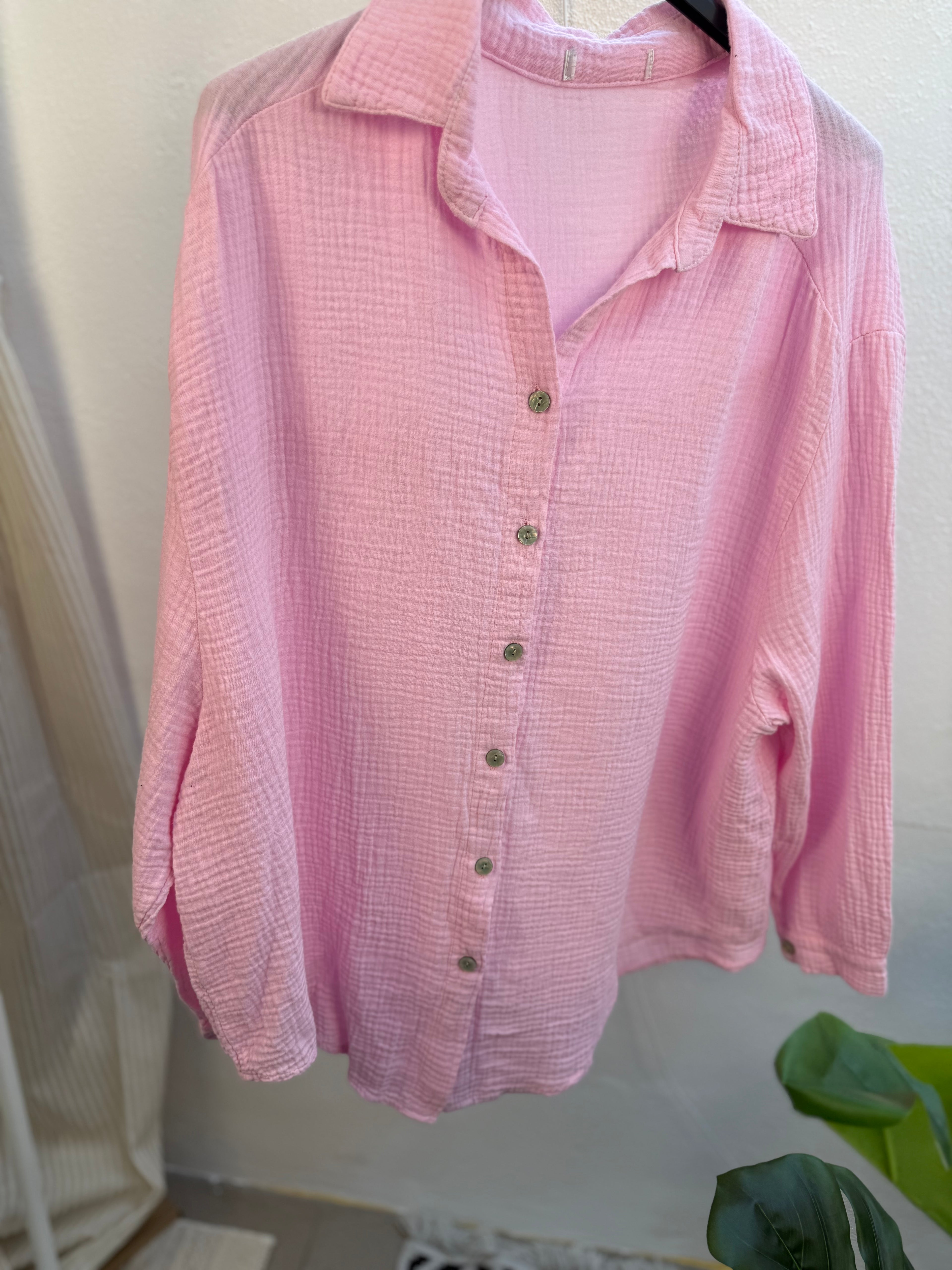 Musselin Oversize Bluse – Made in Italy