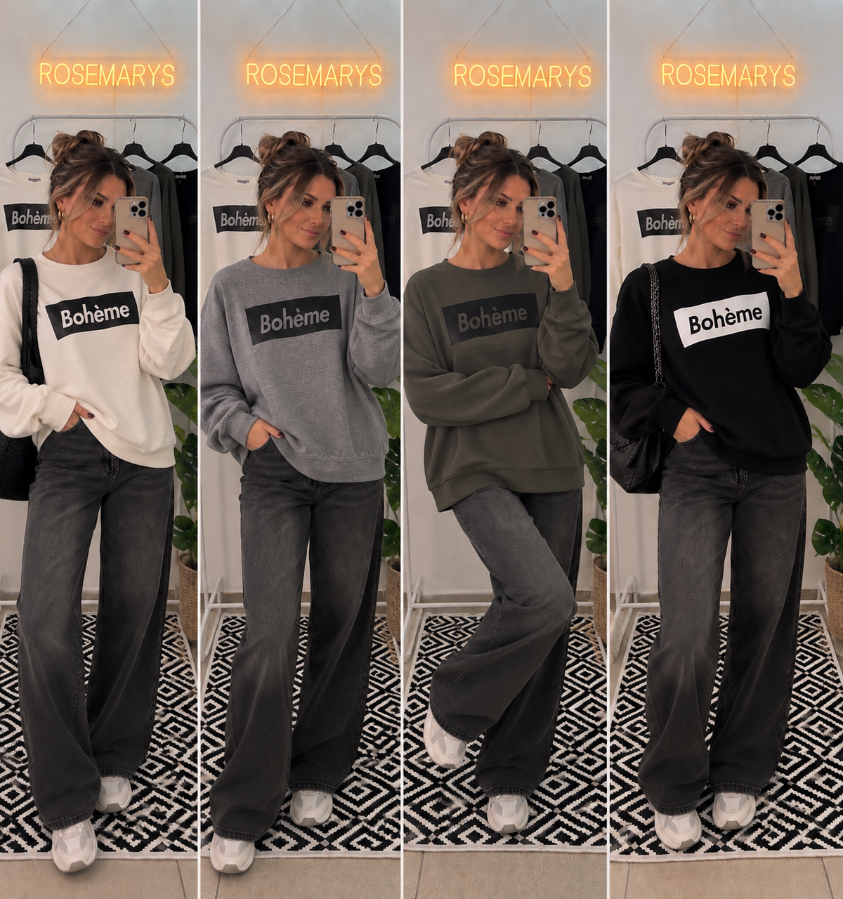 BOHÈME Sweatshirt aus Baumwolle - mehrere Farben - bis 42 tragbar