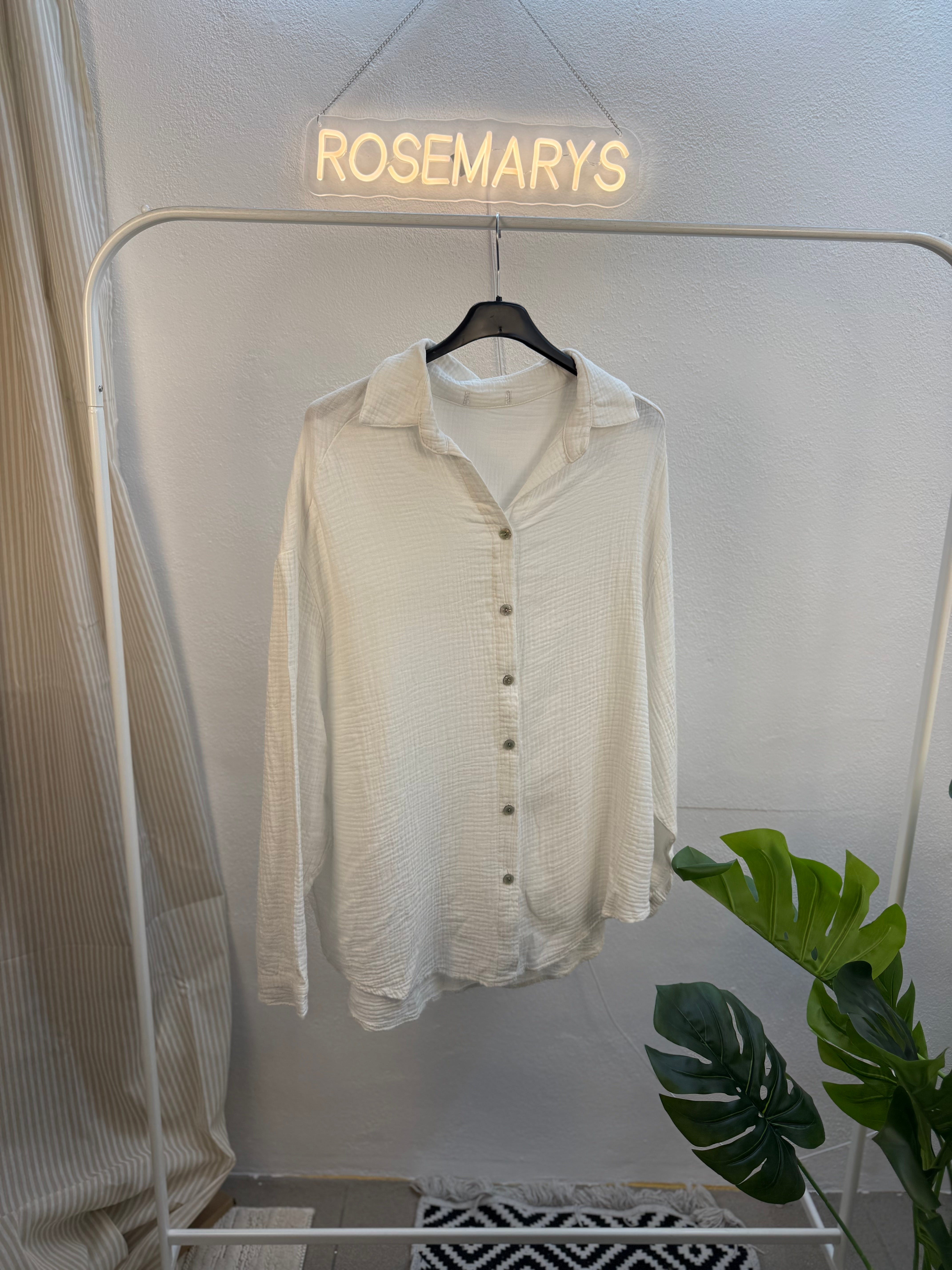 Musselin Oversize Bluse – Made in Italy
