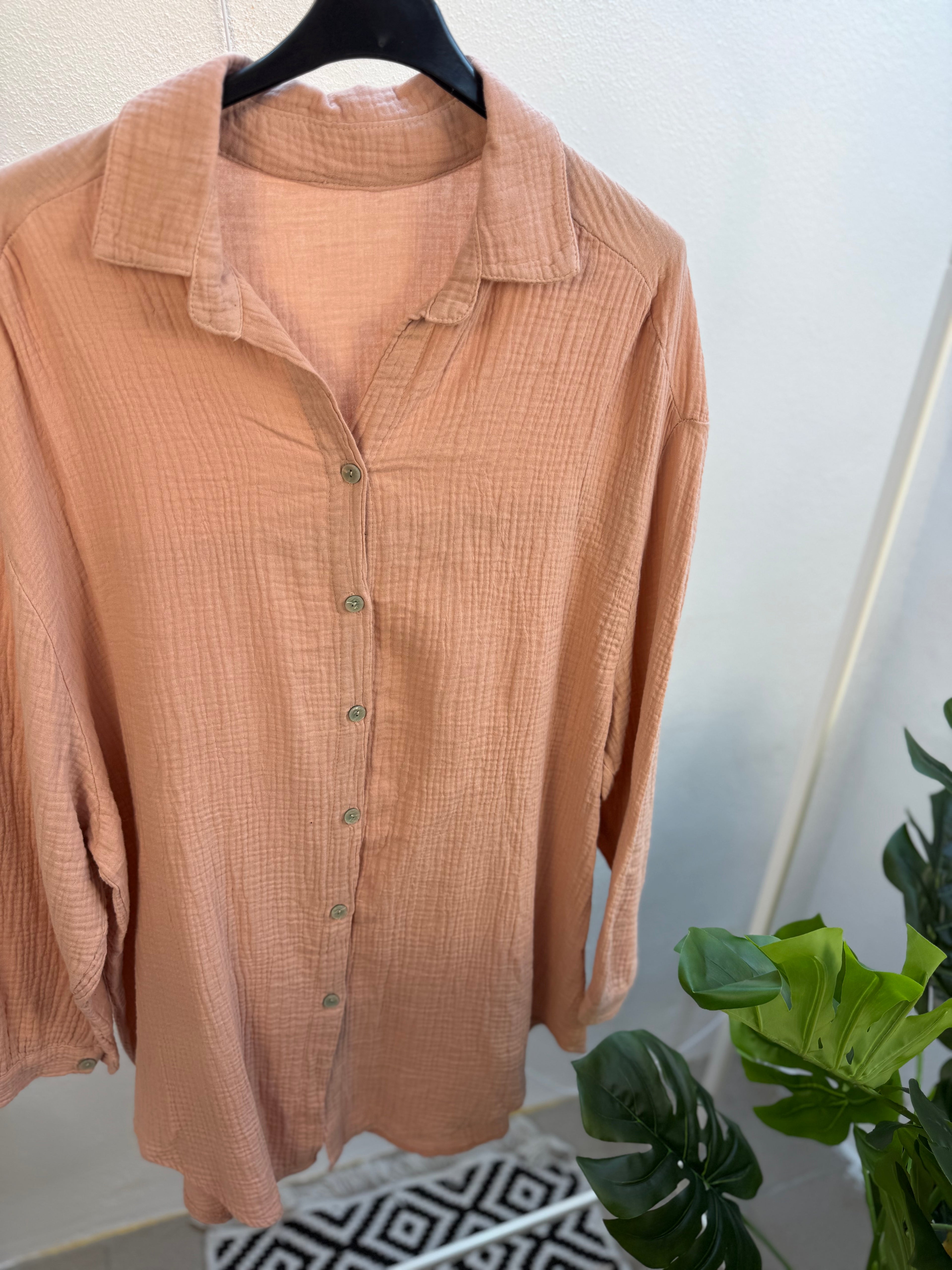 Musselin Oversize Bluse – Made in Italy