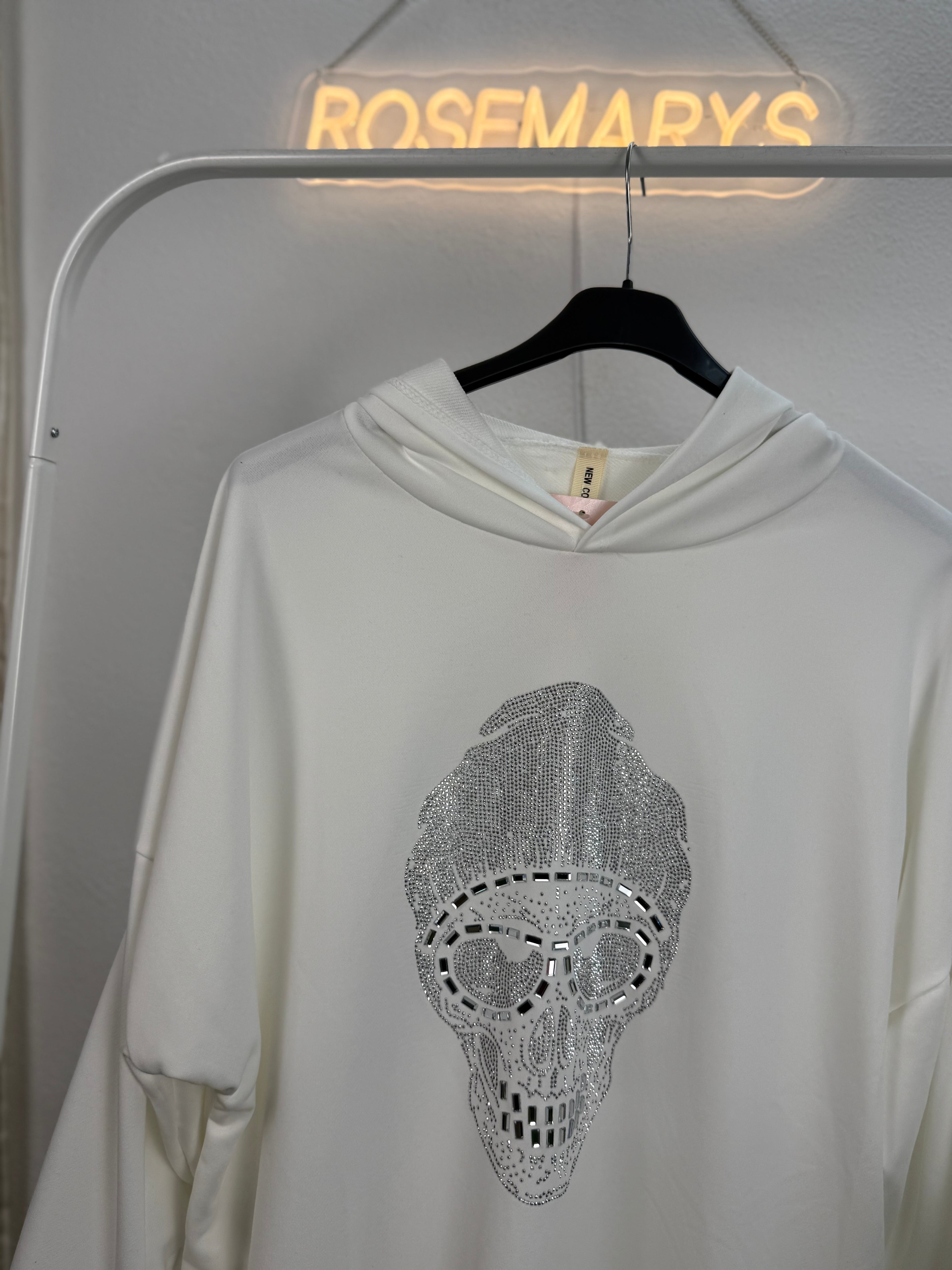 Ultra Oversize Hoodie mit Strass SKULL (Totenkopf)