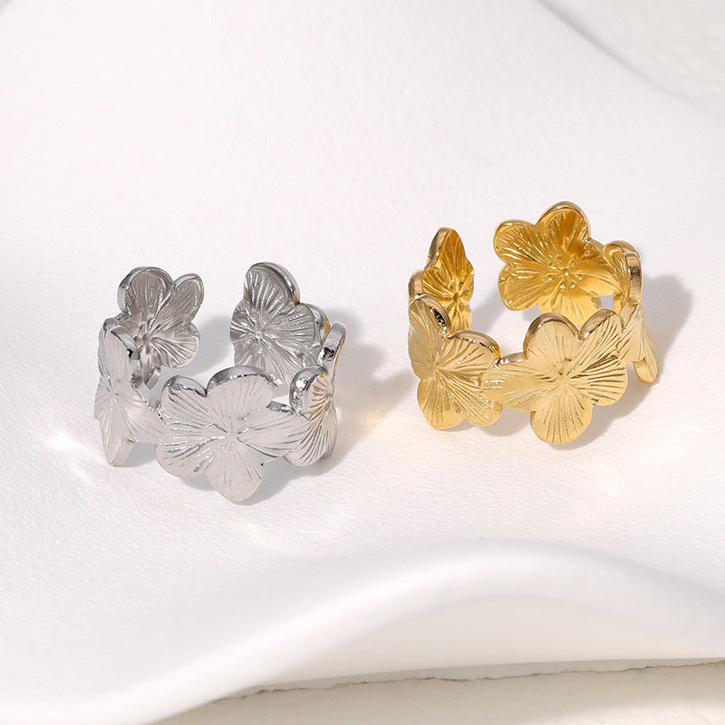BLOSSOM Ring - Edelstahl und wasserfest. Gold und Silber