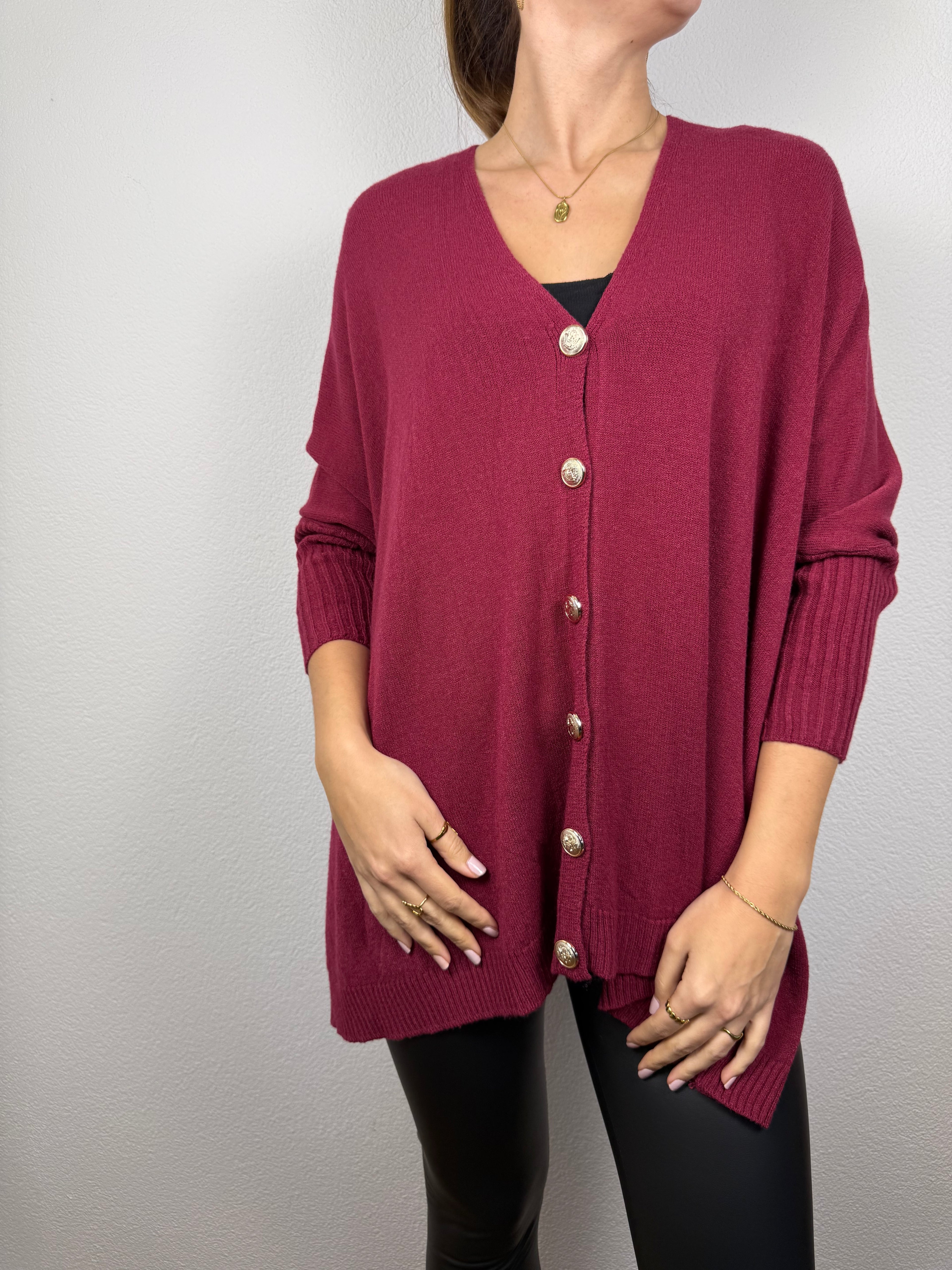 Ultra Oversize Strickjacke Elisa mit Knöpfen - butterweich dank Viskose (Kopie)
