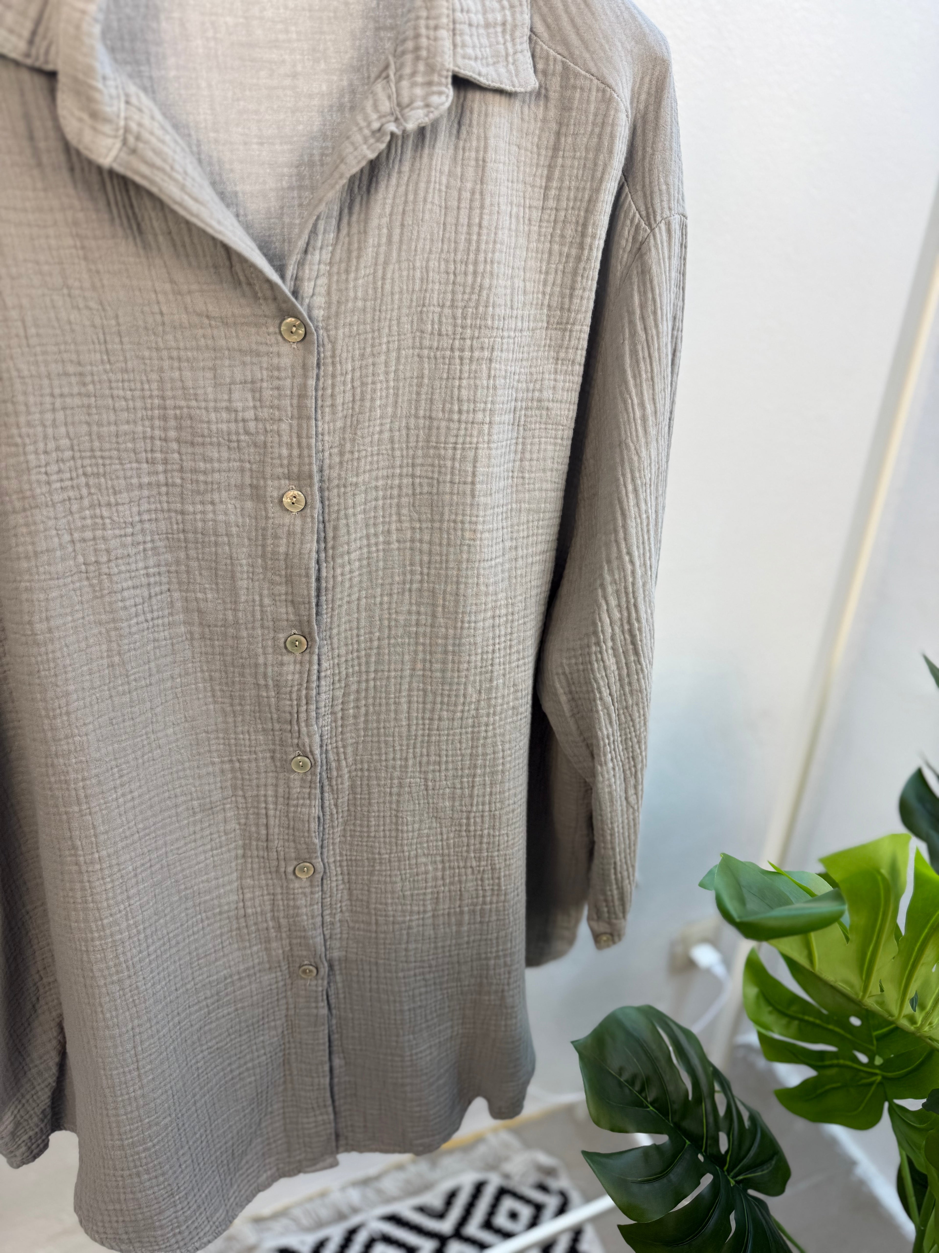 Musselin Oversize Bluse – Made in Italy
