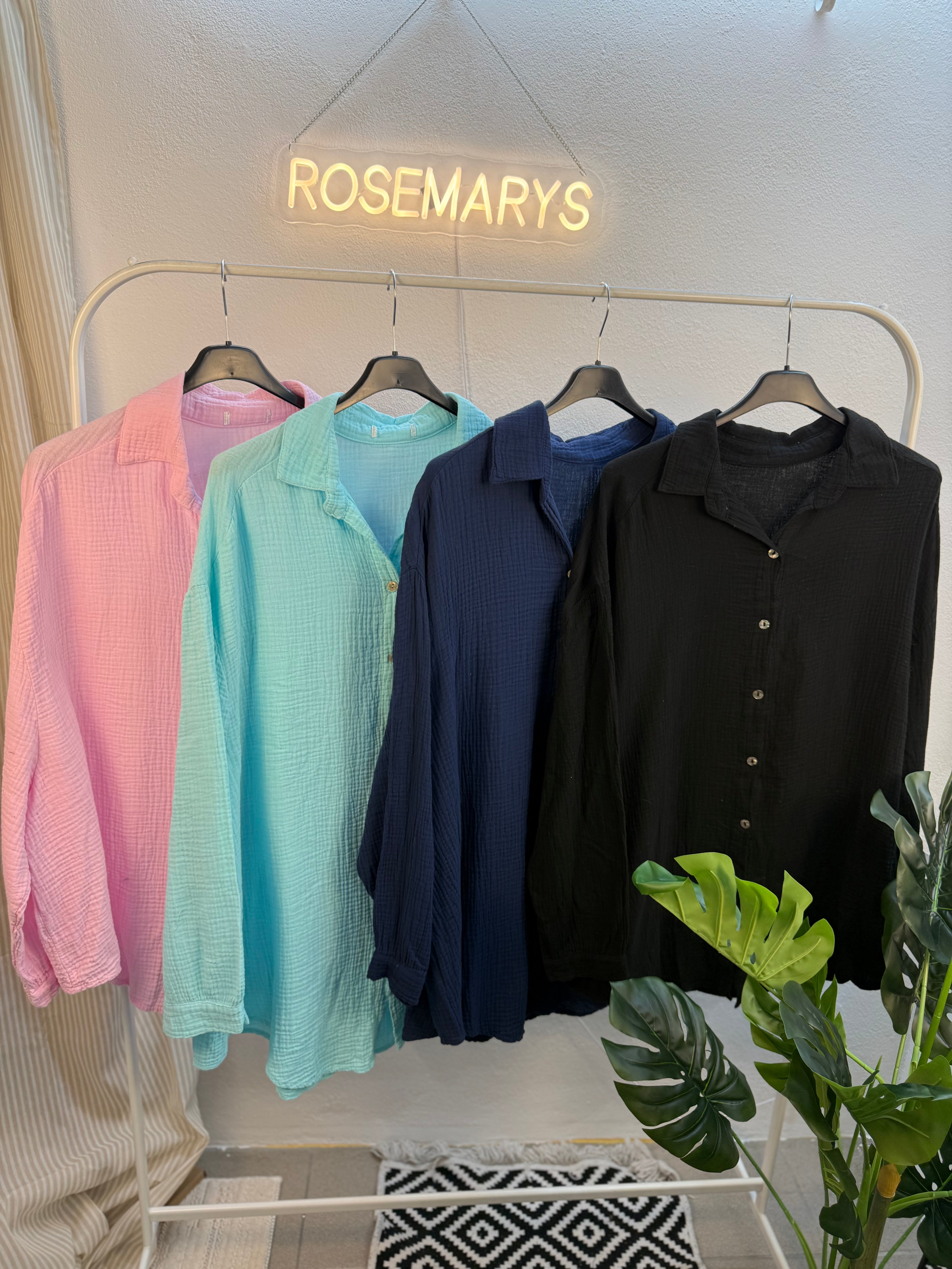 Musselin Oversize Bluse – Made in Italy