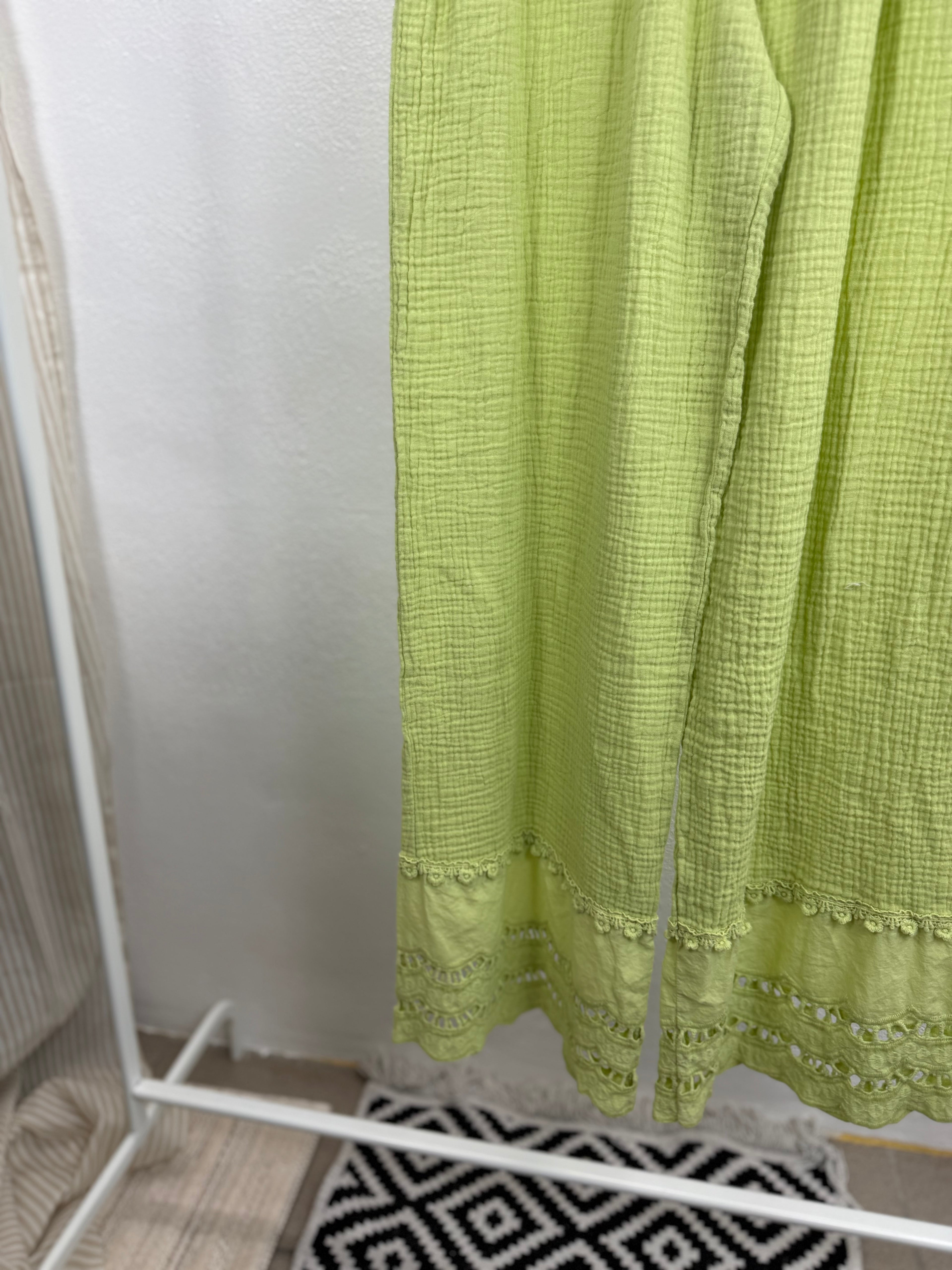 Musselinhose MARY - 100% Baumwolle mit Spitzendetail