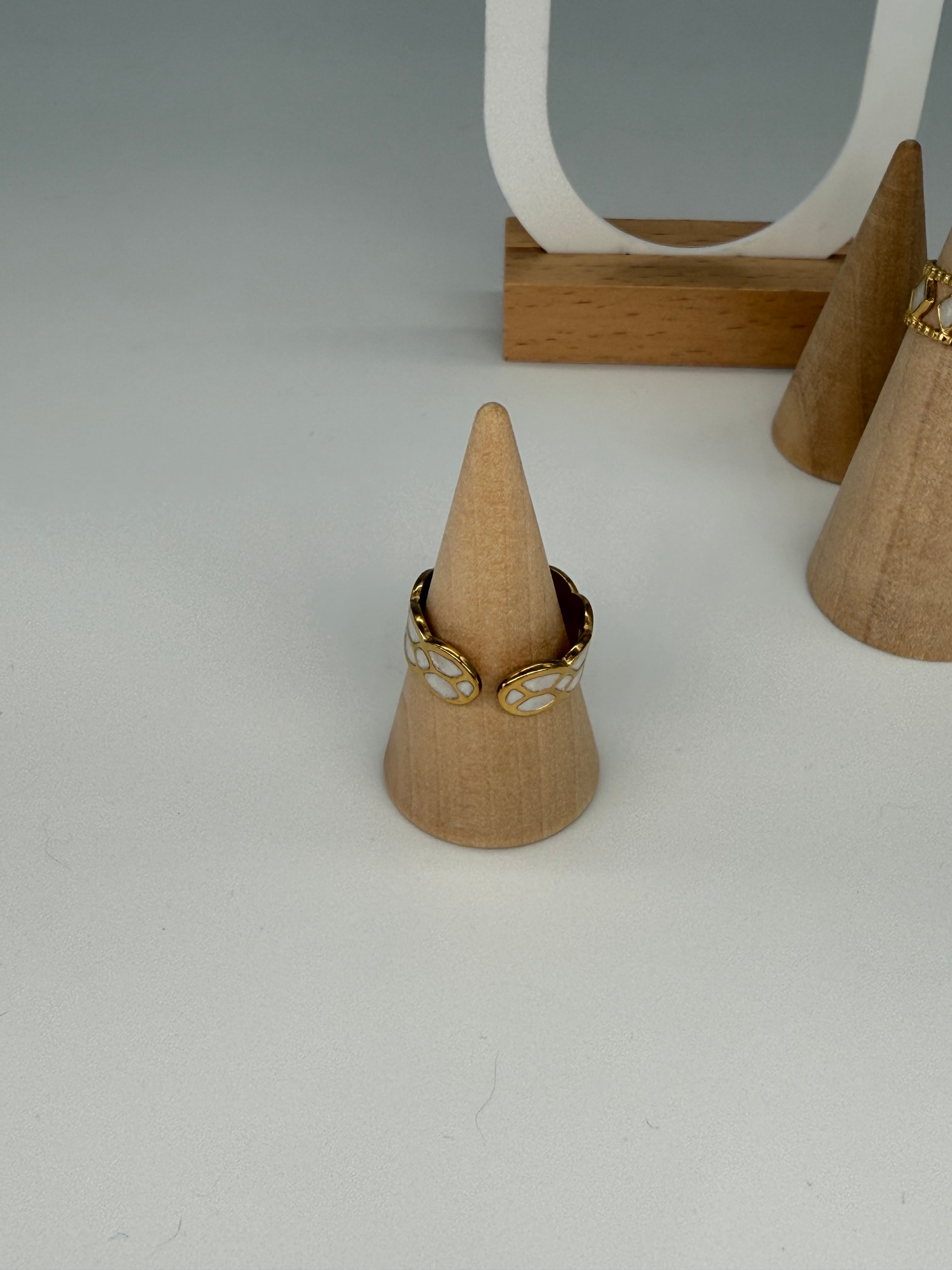 WHITE Edition Ringe - Größenverstellbar + 18K Vergoldung
