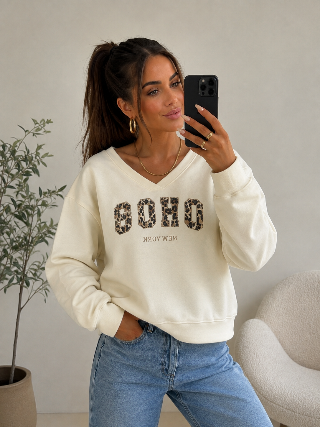 Soho Pullover – Leo Details 🐆✨- verschiedene Farben