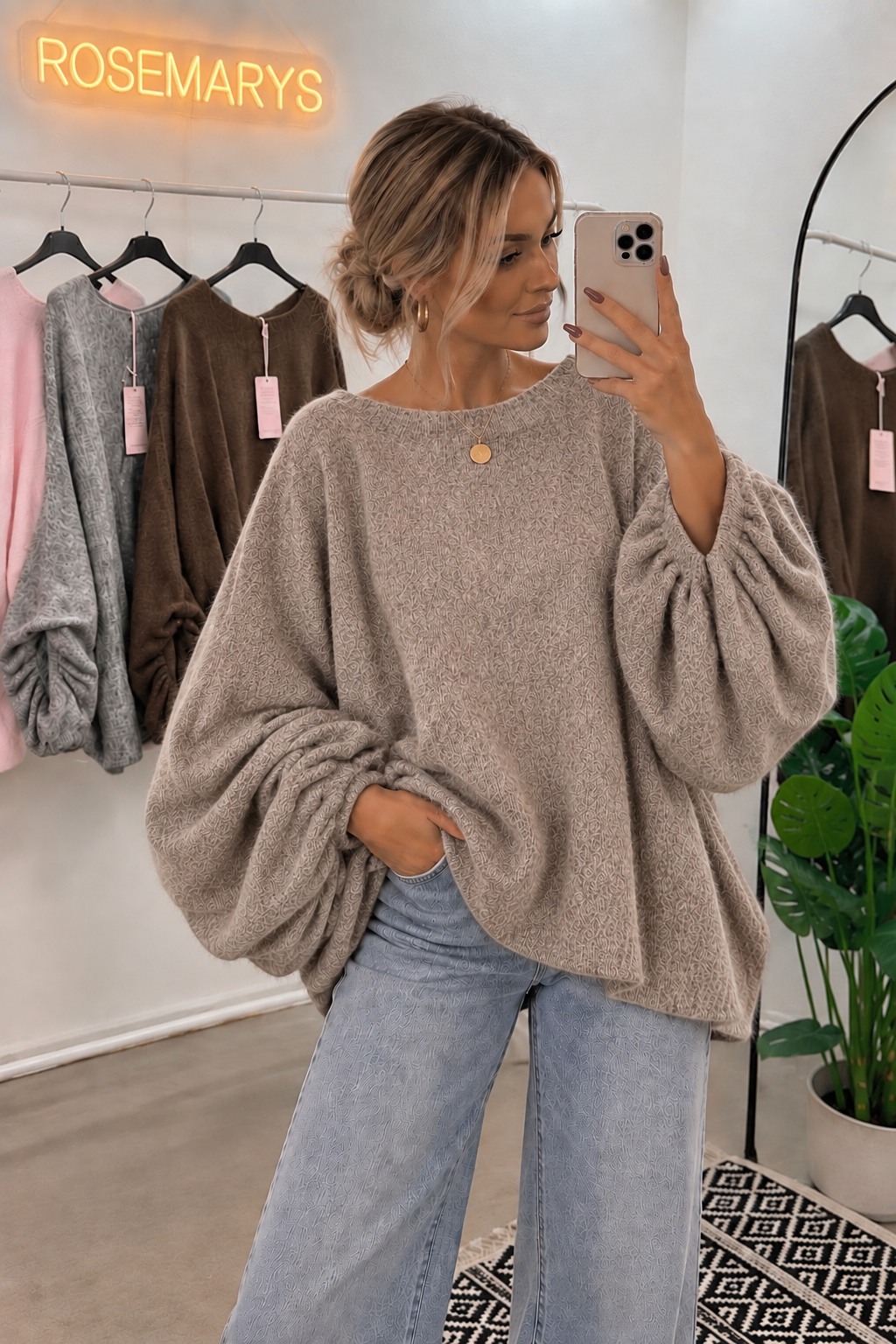 BALLOON KNIT 🤎 - Ultra Oversize Pullover mit Alpaka-Wolle - bis 48/50 tragbar