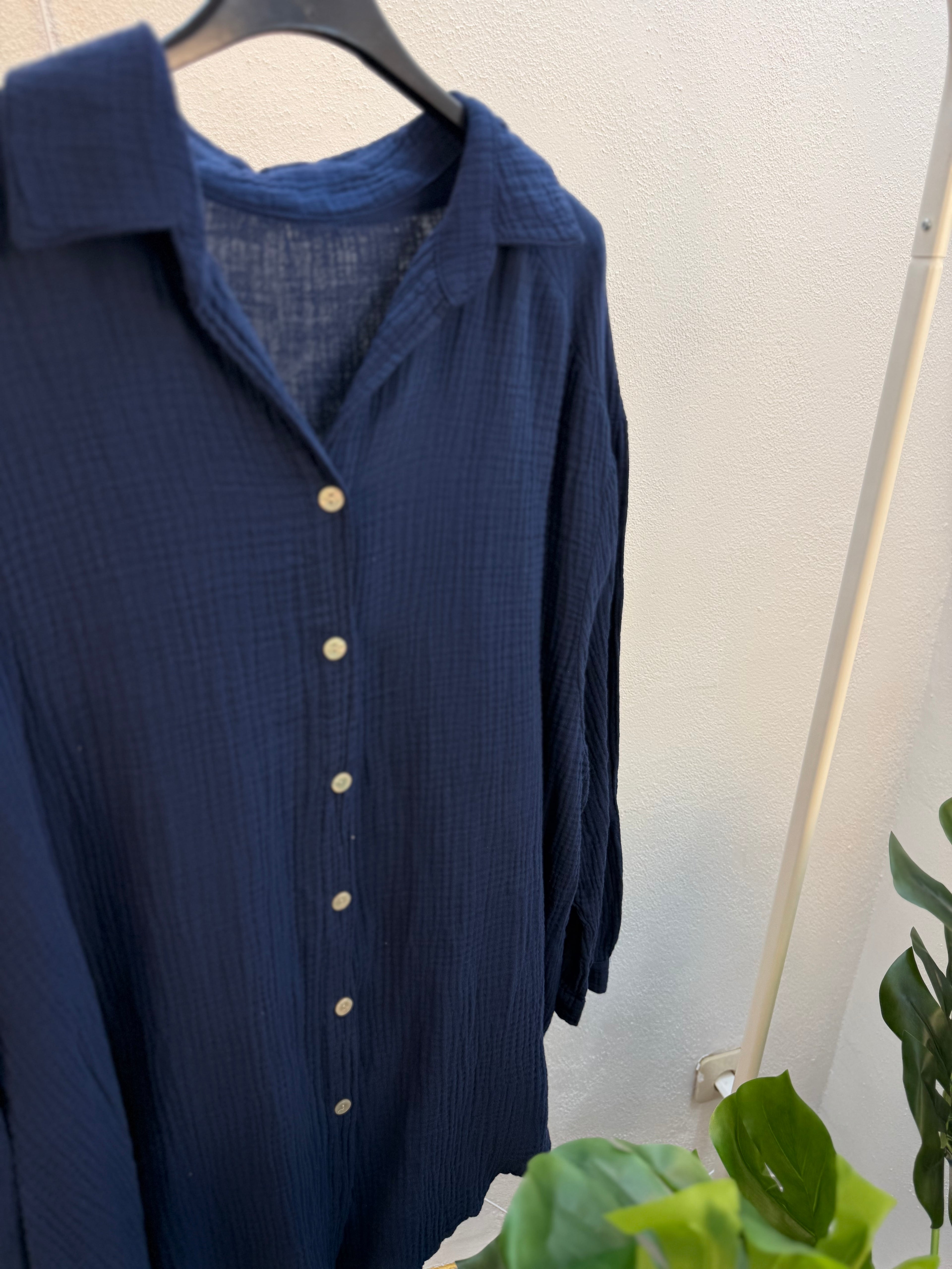 Musselin Oversize Bluse – Made in Italy