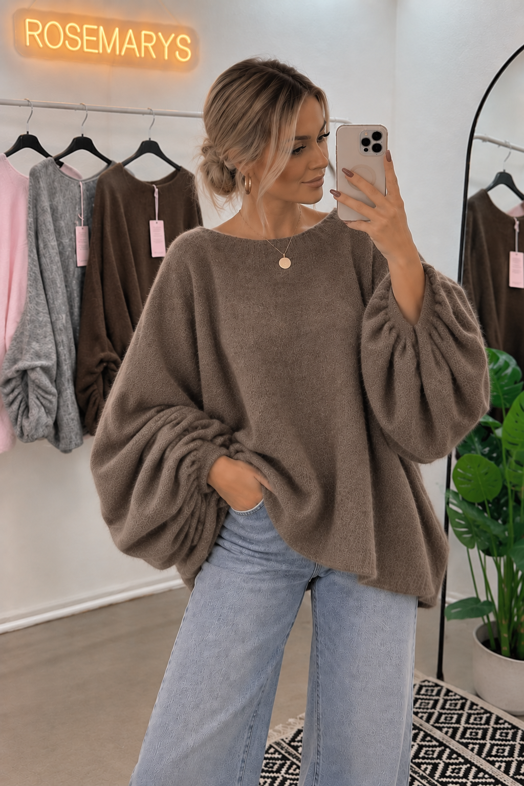 BALLOON KNIT 🤎 - Ultra Oversize Pullover mit Alpaka-Wolle - bis 48/50 tragbar