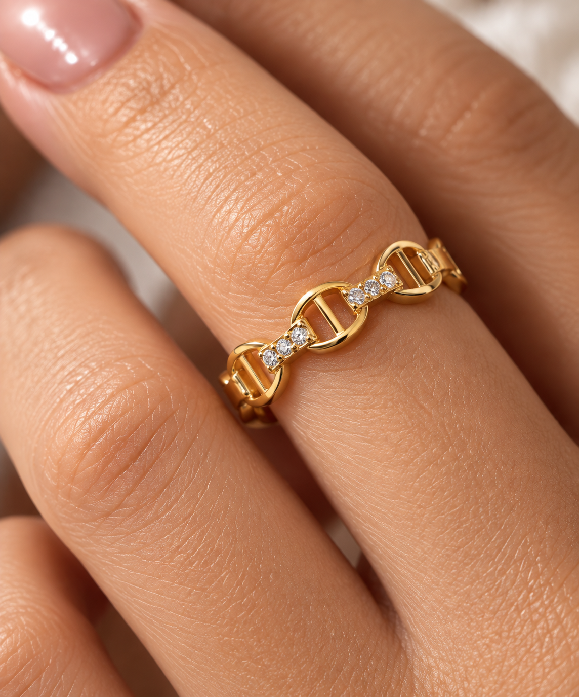 CELIA Ring - 18K vergoldeter Edelstahl mit Zirkonia-Steinen
