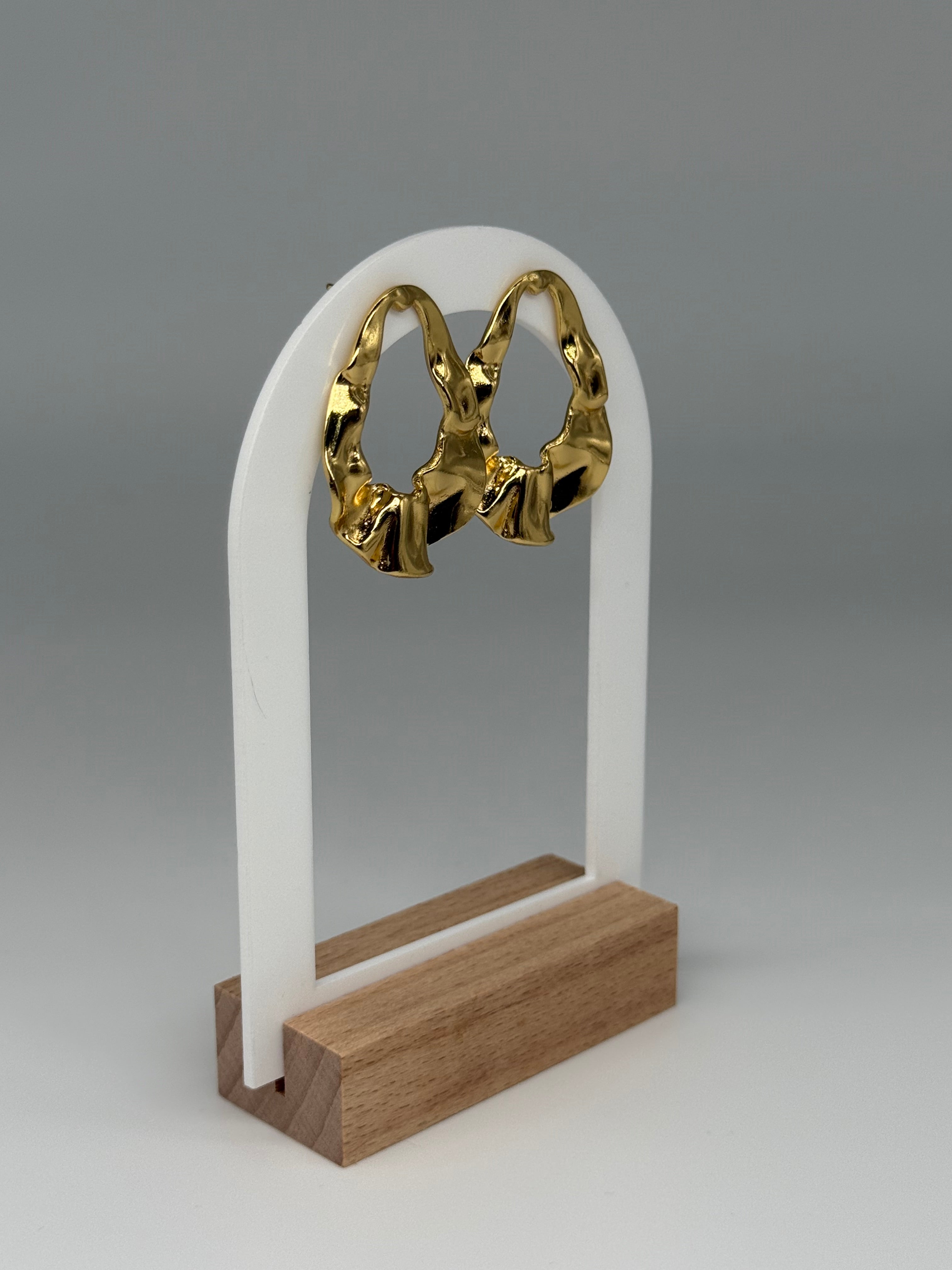 Große Ohrstecker MELTED GOLD - Edelstahl + 18K Vergoldung