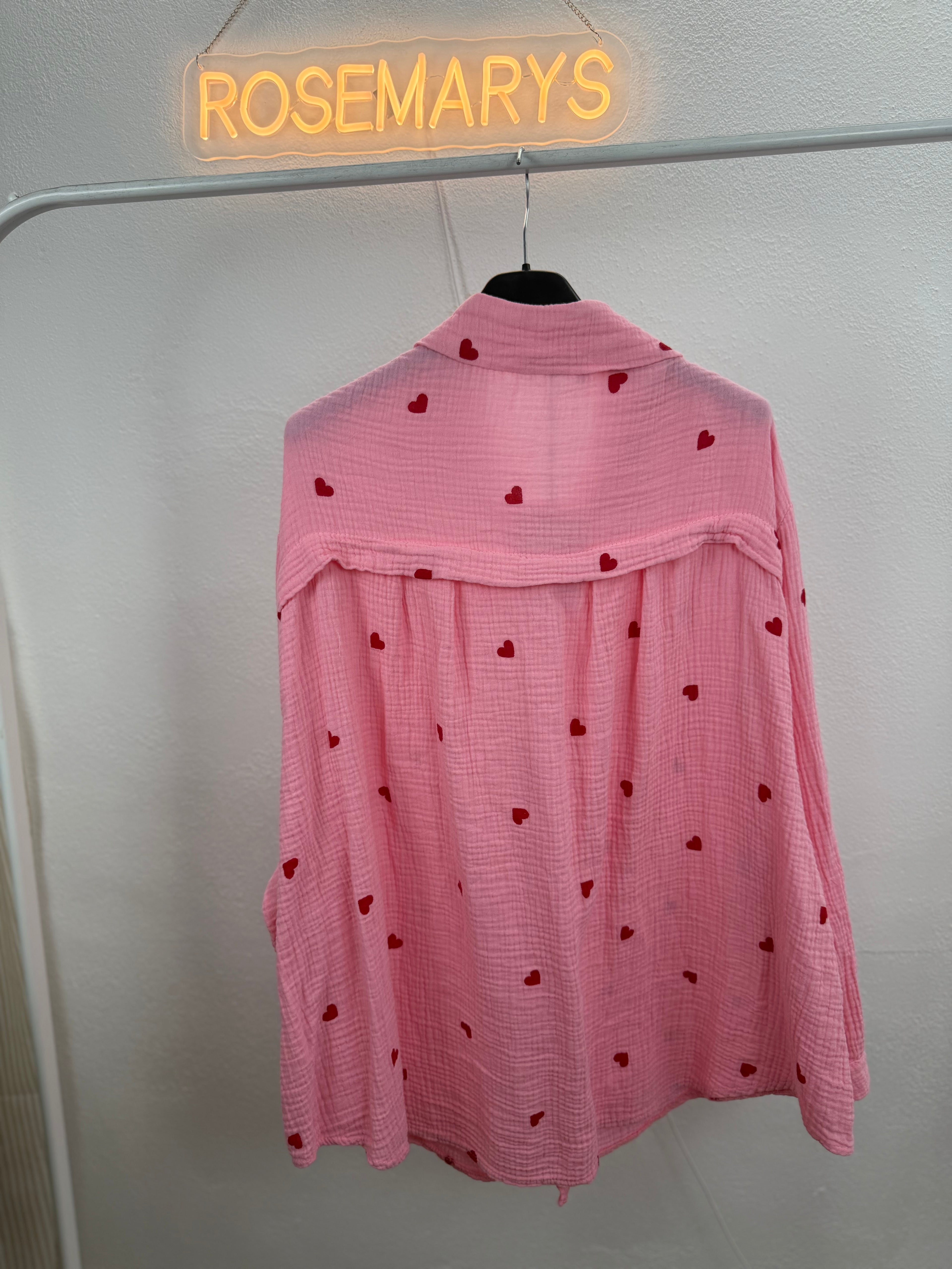 Musselinbluse LOVERS - verschiedene Farben - 100% Baumwolle