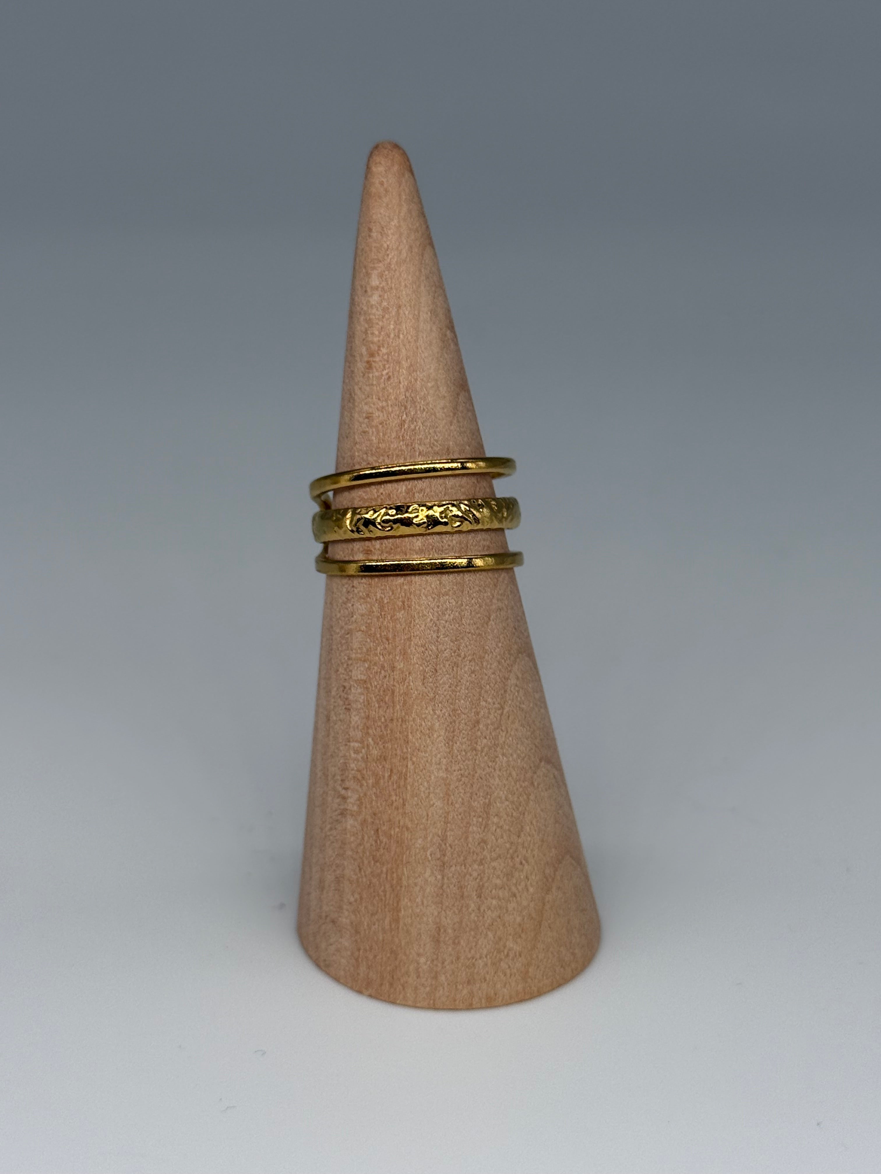 TRIPLE stacked Ring - Edelstahl, 18k vergoldet