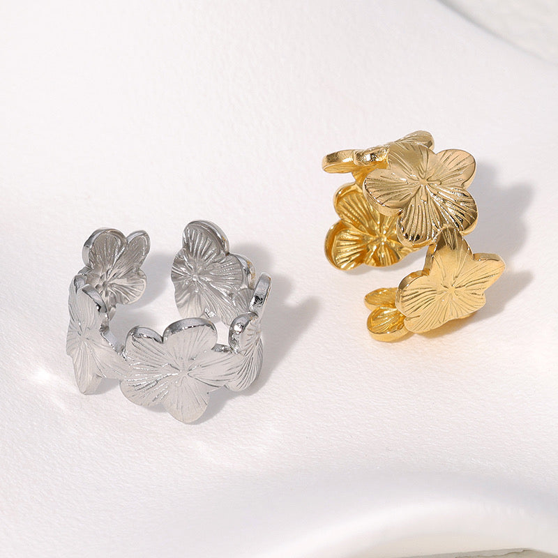 BLOSSOM Ring - Edelstahl und wasserfest. Gold und Silber
