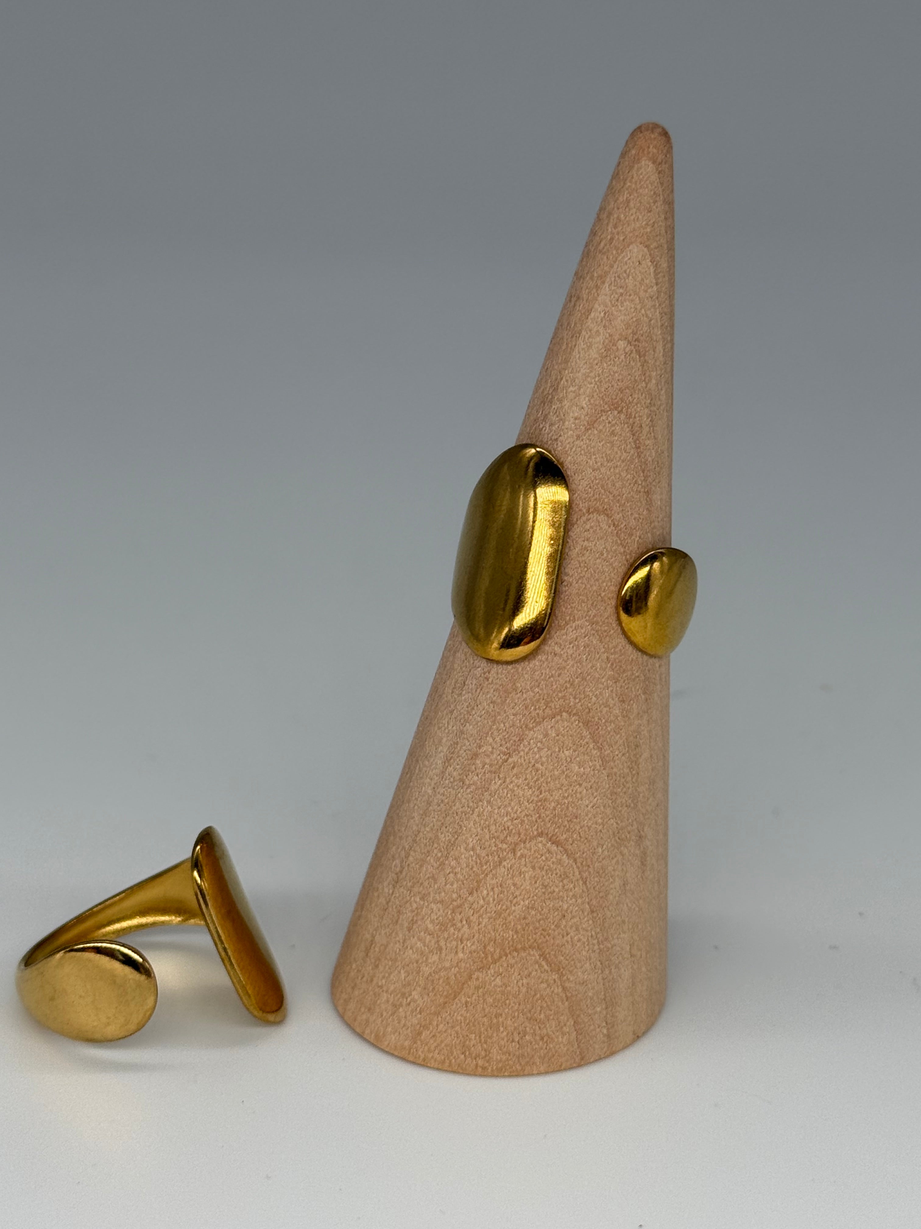 AURA Ring - Edelstahl, 18K vergoldet + größenverstellbar