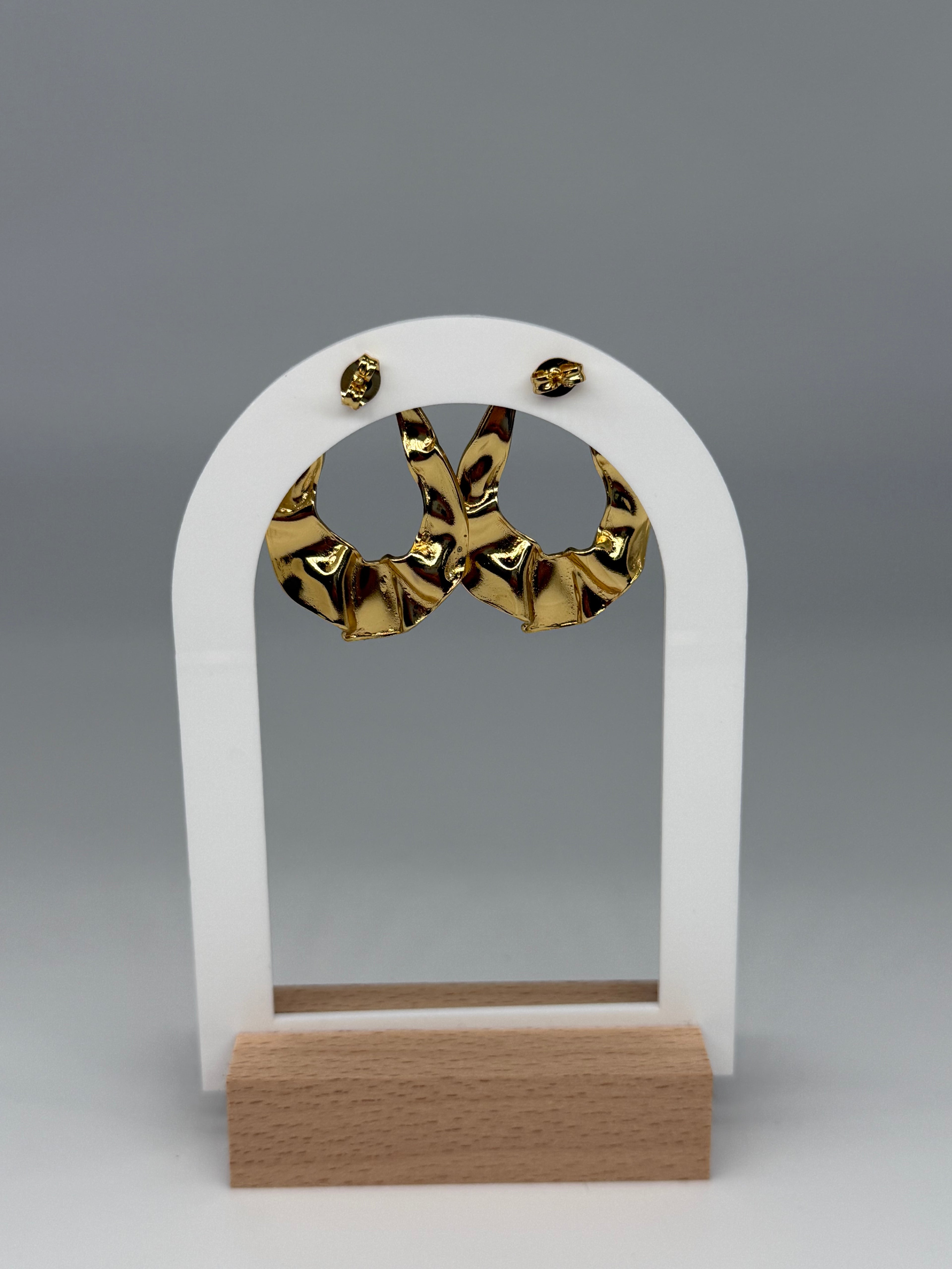 Große Ohrstecker MELTED GOLD - Edelstahl + 18K Vergoldung