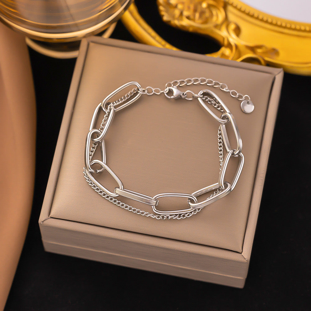 URBAN Chain Armband – Silber & Gold - aus Edelstahl