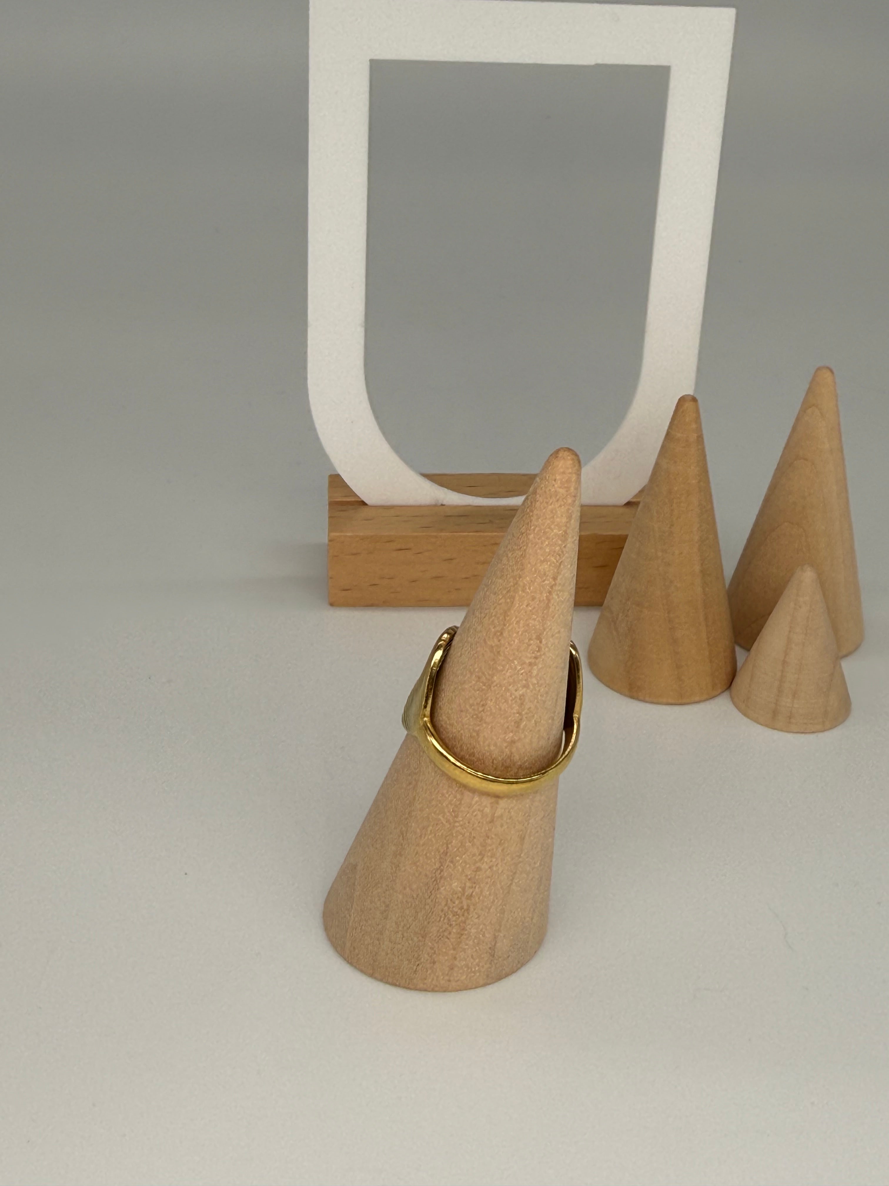 Ring im Muscheldesign - größenverstellbar + 18K Vergoldung
