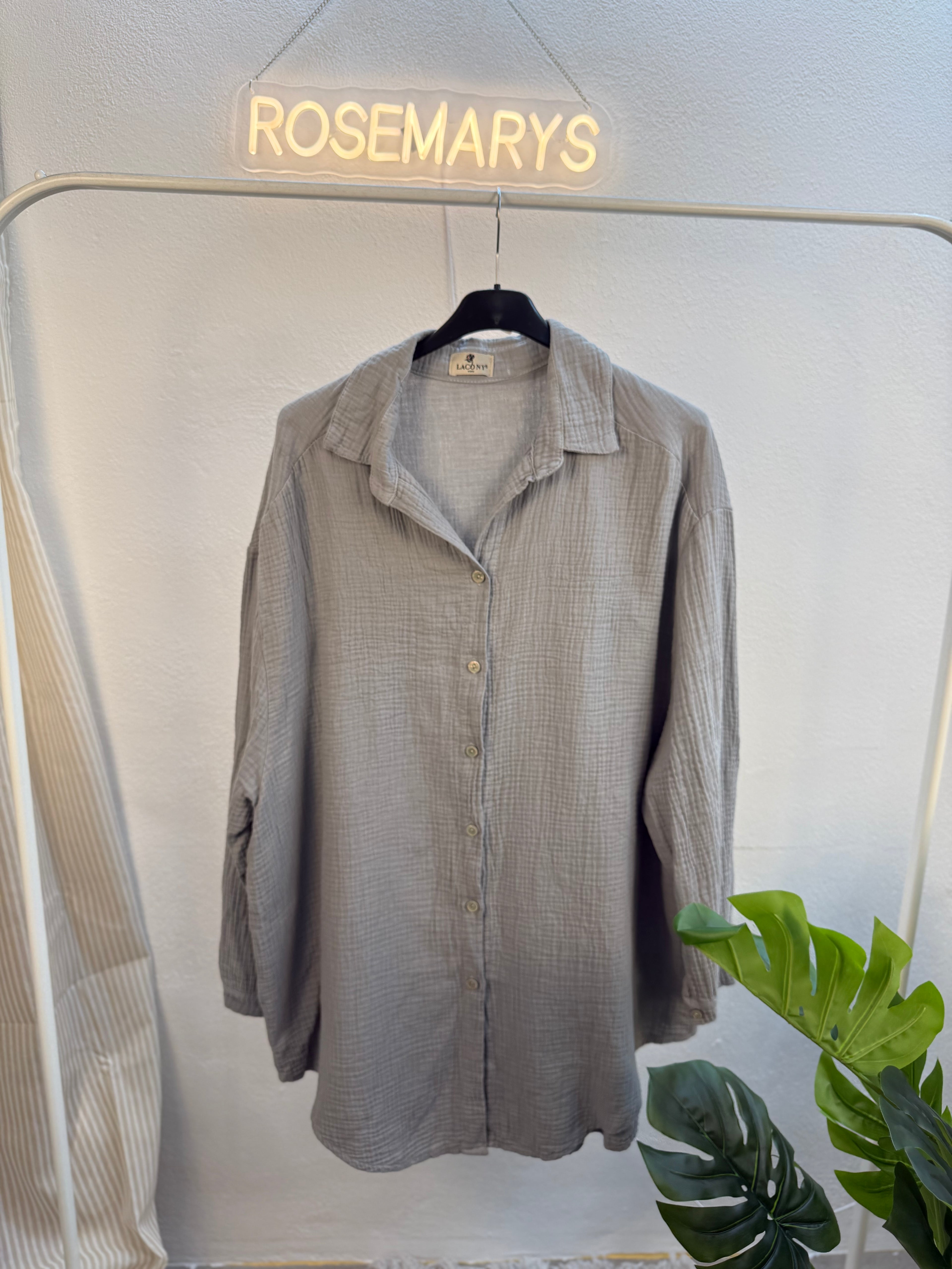 Musselin Oversize Bluse – Made in Italy