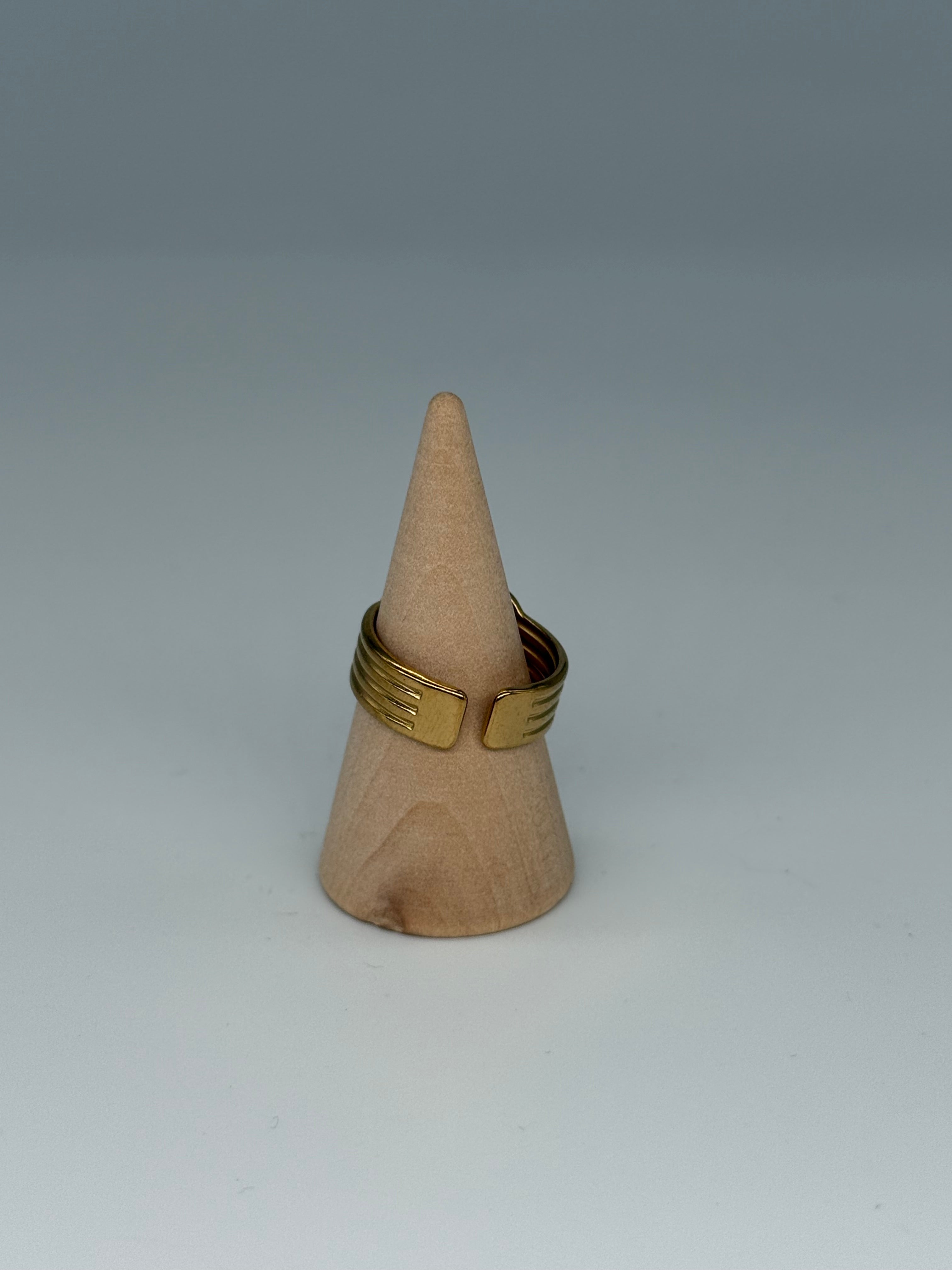 FLOW Ring - Edelstahl, 18k vergoldet