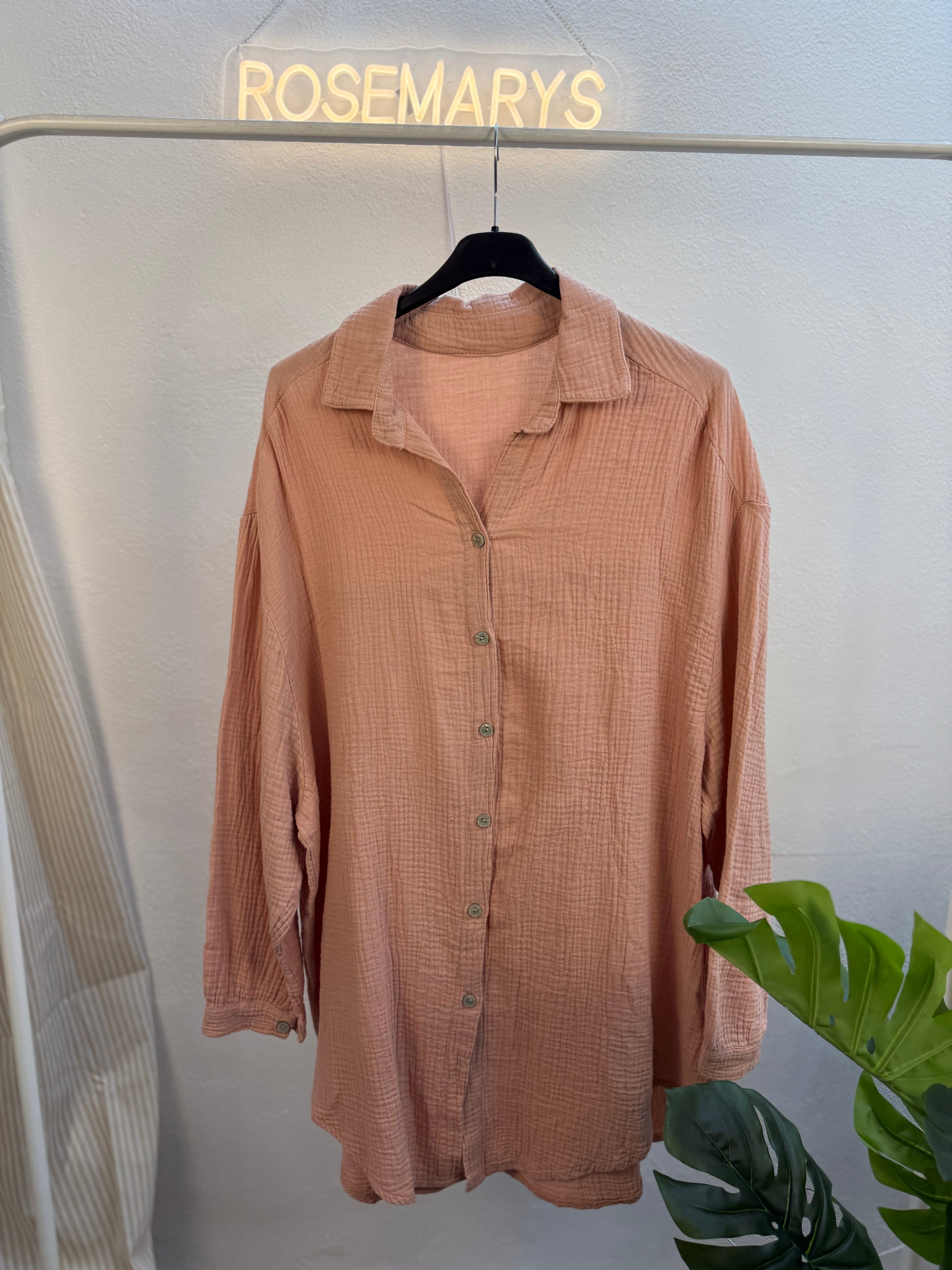 Musselin Oversize Bluse – Made in Italy