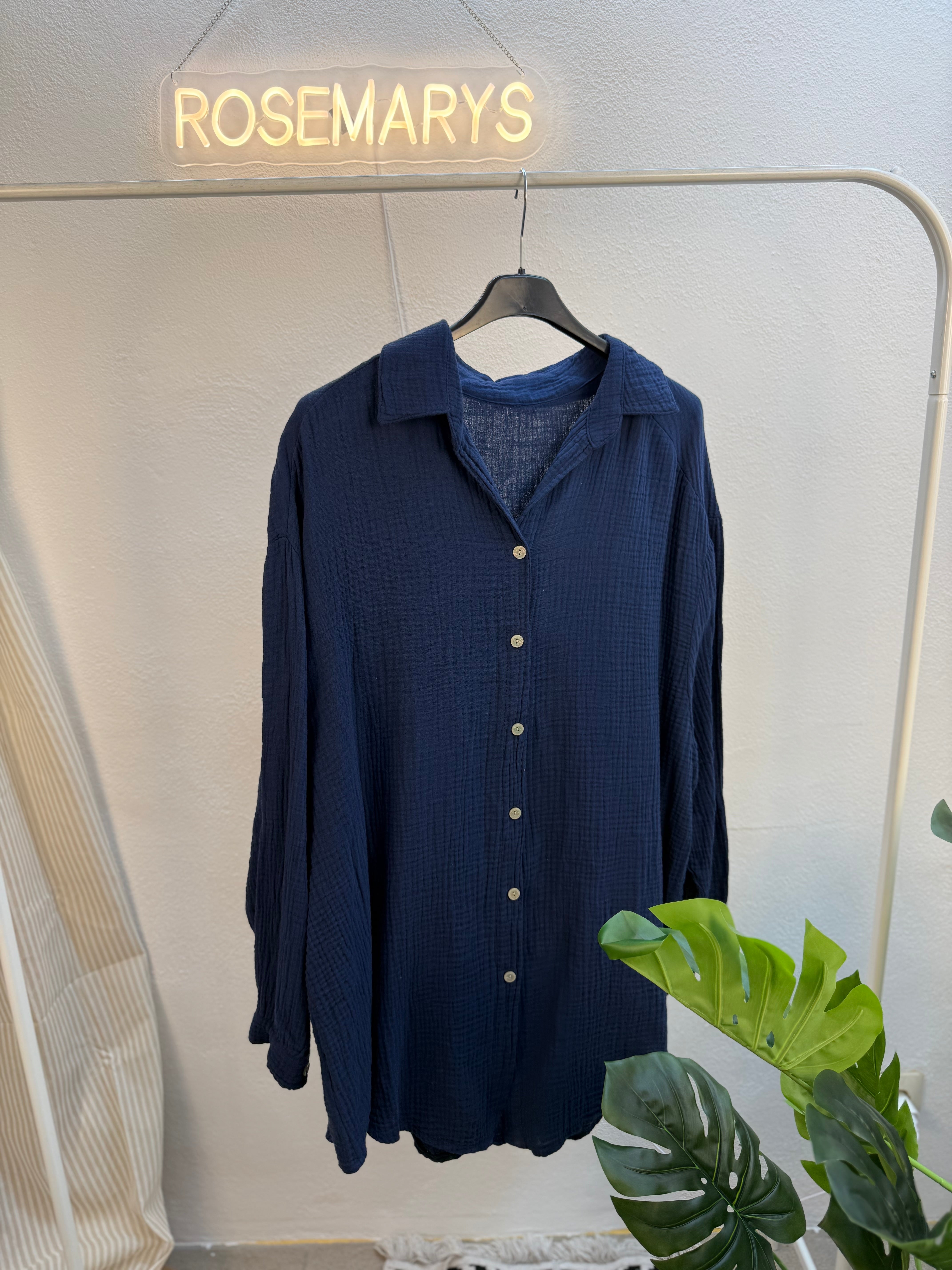 Musselin Oversize Bluse – Made in Italy