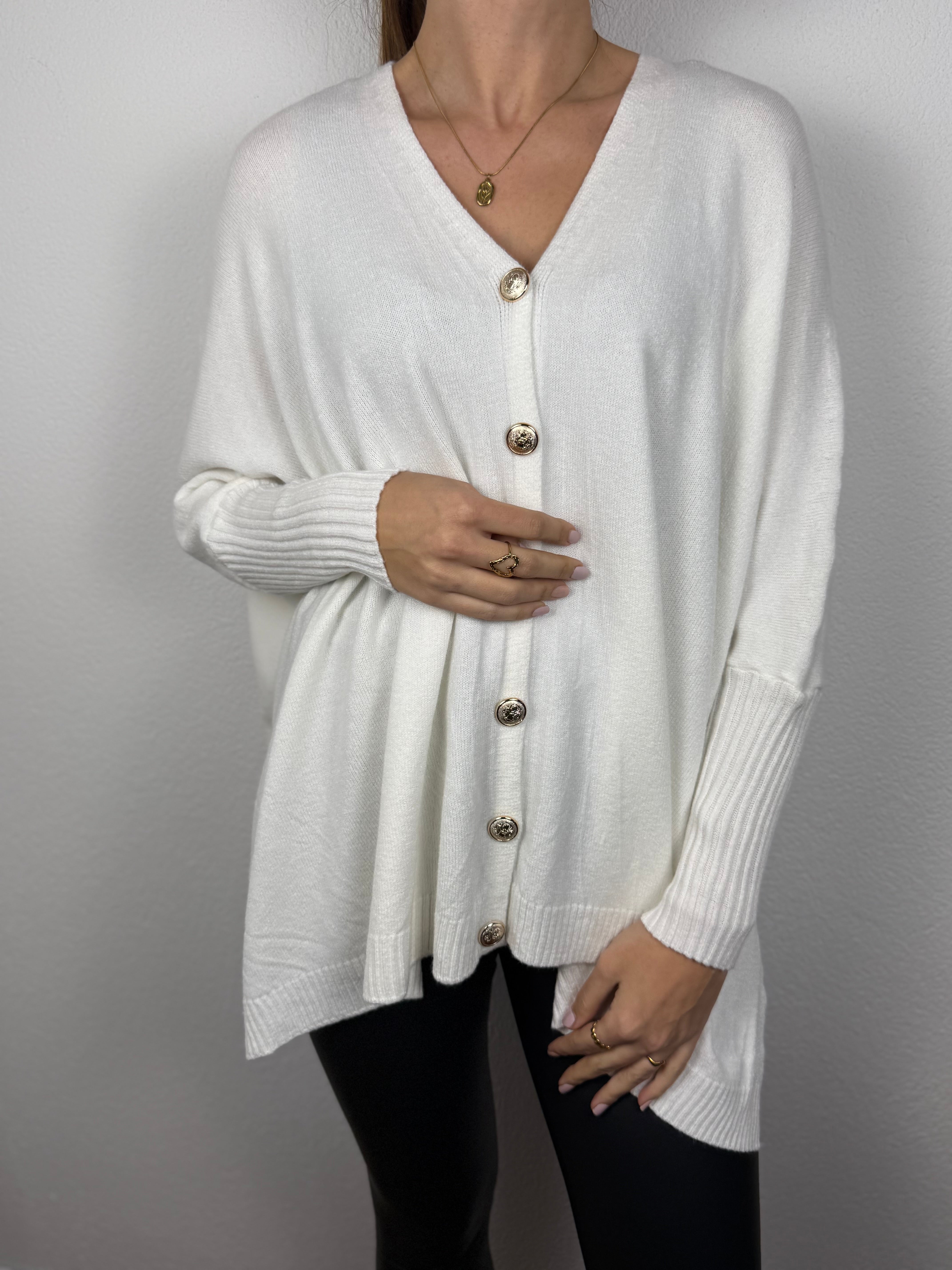 Ultra Oversize Strickjacke Elisa mit Knöpfen - butterweich dank Viskose (Kopie)