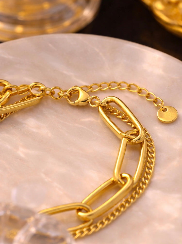 URBAN Chain Armband – Silber & Gold - aus Edelstahl