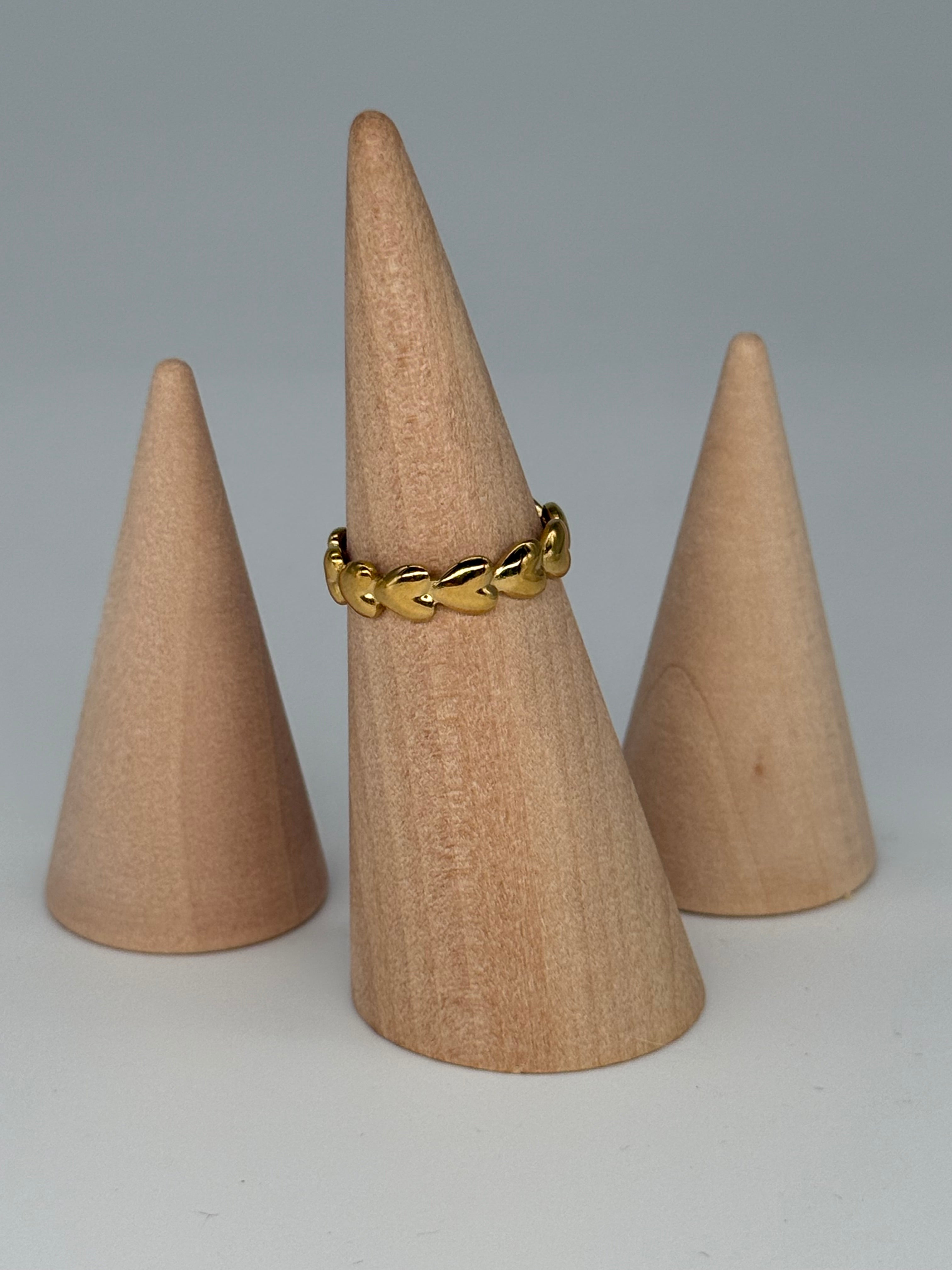SOL Ring + LOVE Ring - Edelstahl + 18K vergoldet + größenverstellbar