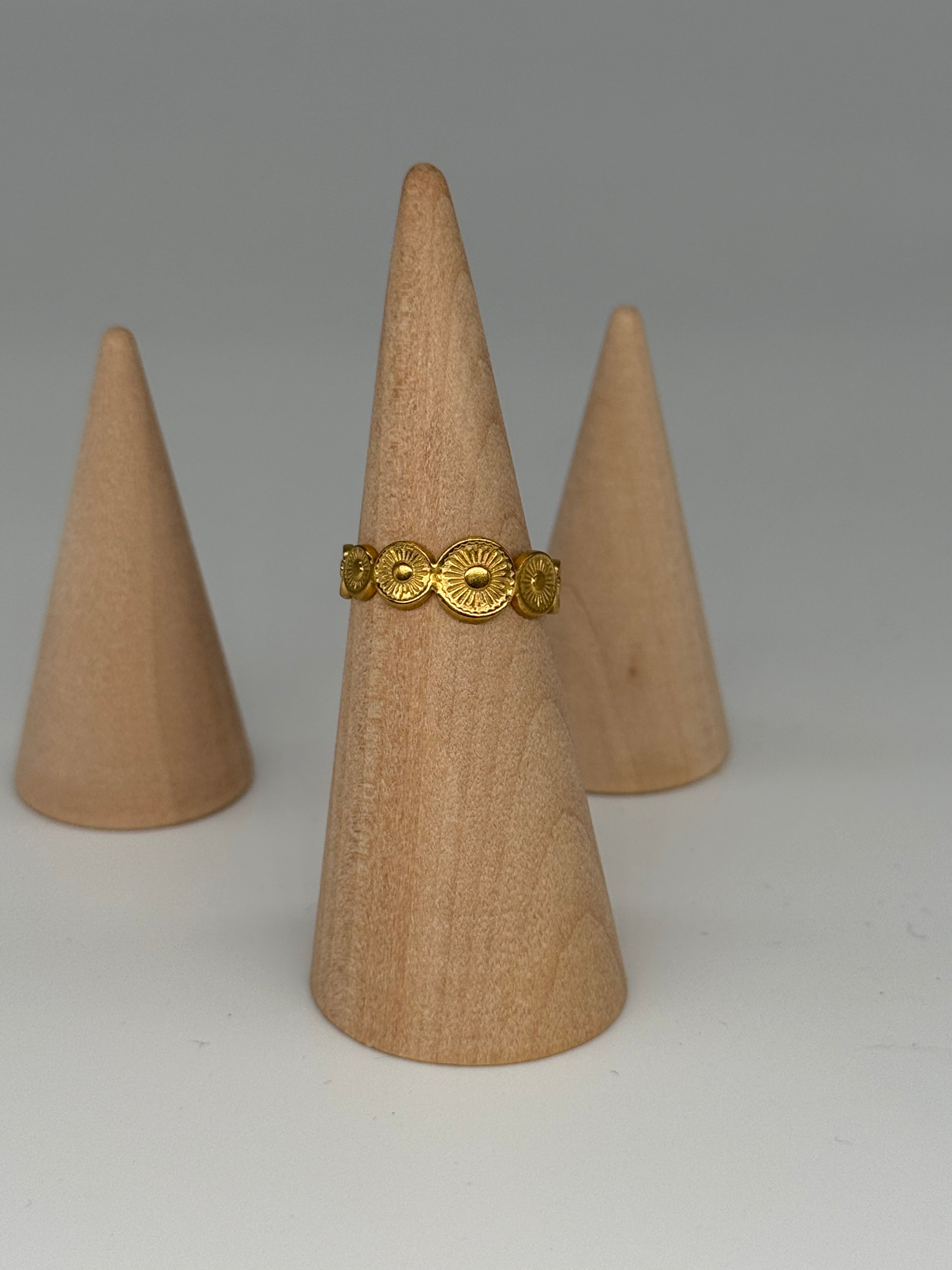 SOL Ring + LOVE Ring - Edelstahl + 18K vergoldet + größenverstellbar