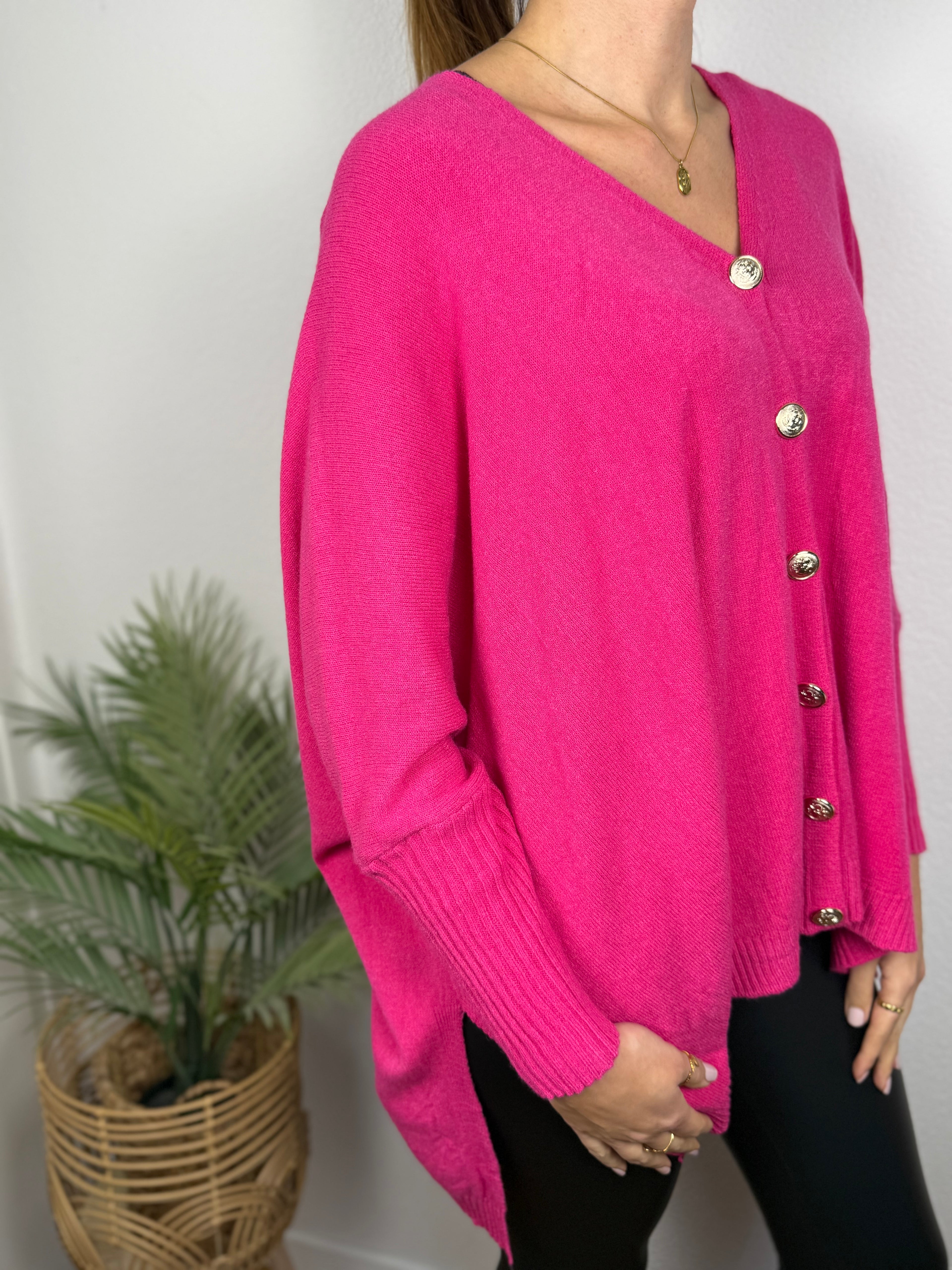 Ultra Oversize Strickjacke Elisa mit Knöpfen - butterweich dank Viskose (Kopie)