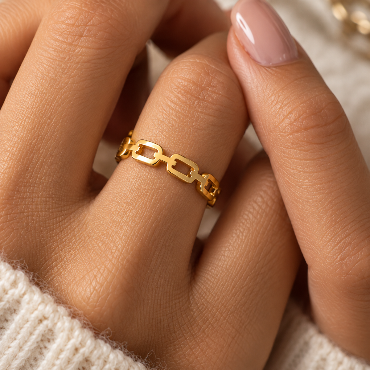 CELINE Link Ring – 18K vergoldeter Edelstahl
