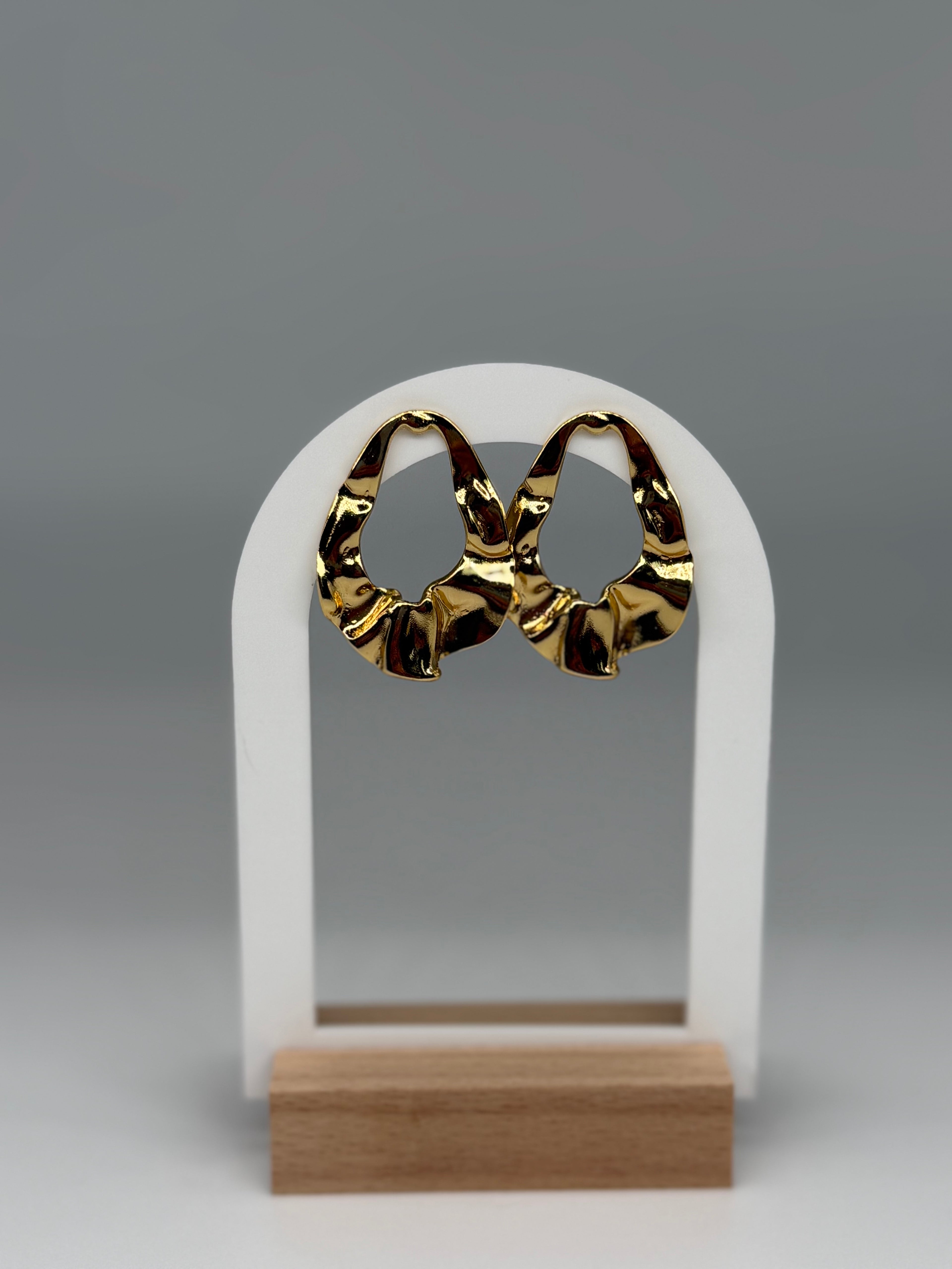 Große Ohrstecker MELTED GOLD - Edelstahl + 18K Vergoldung