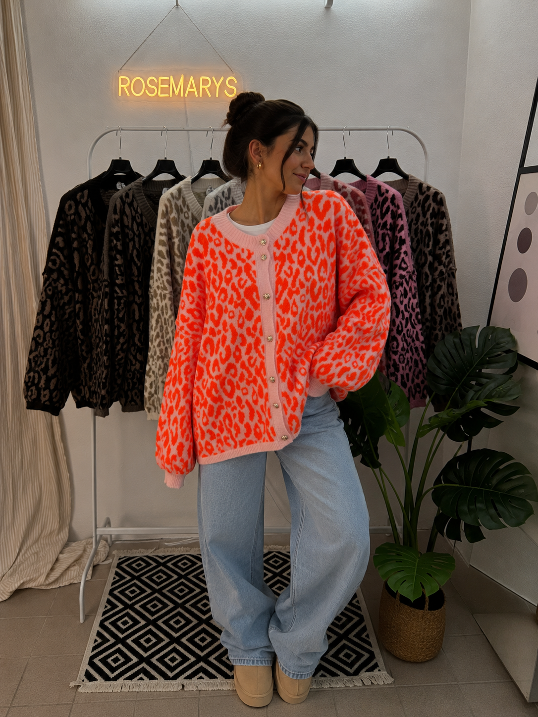 Oversize Cozy LEO Cardigan - mehrere Farben - bis 44/46 tragbar