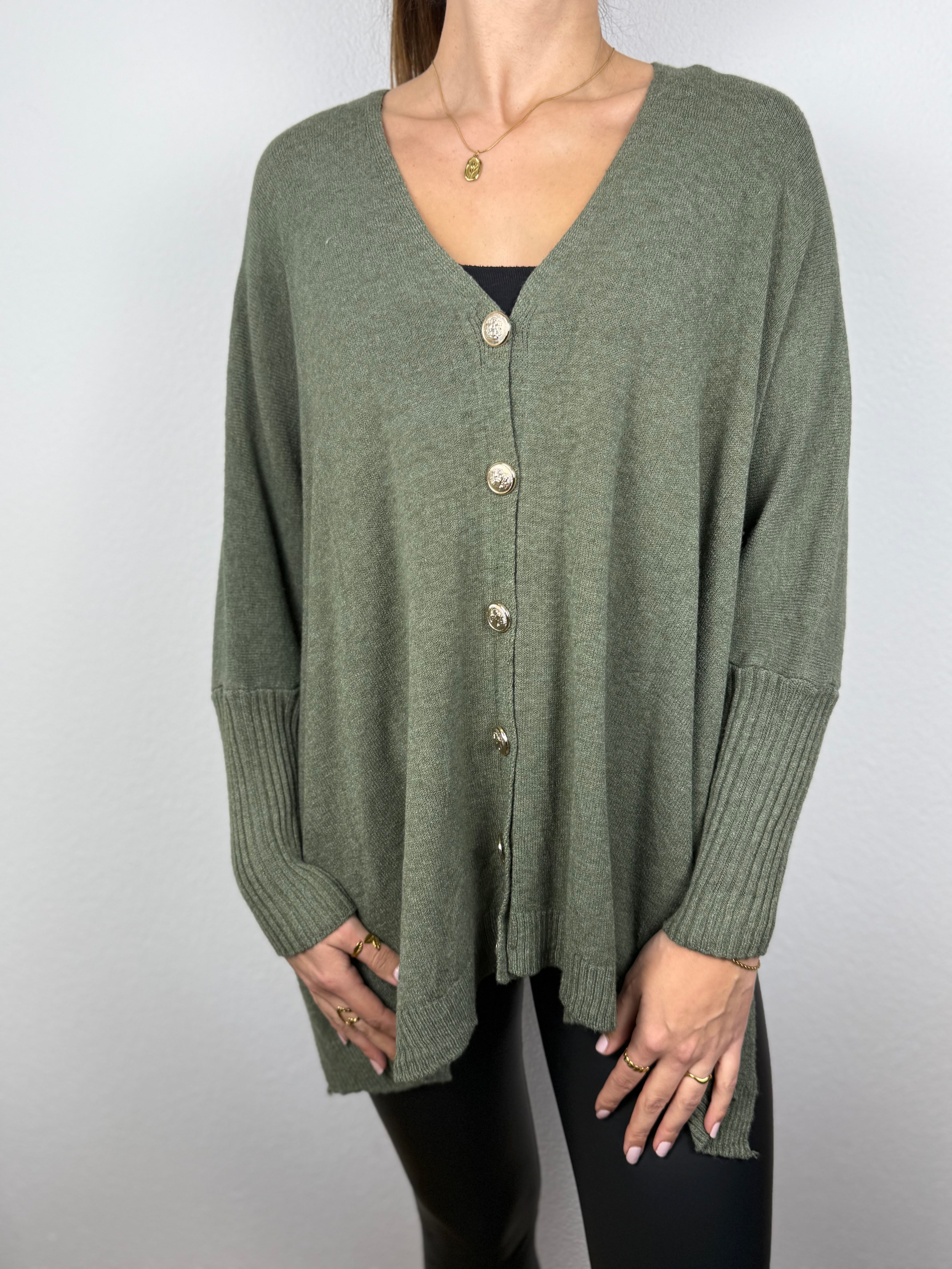 Ultra Oversize Strickjacke Elisa mit Knöpfen - butterweich dank Viskose (Kopie)
