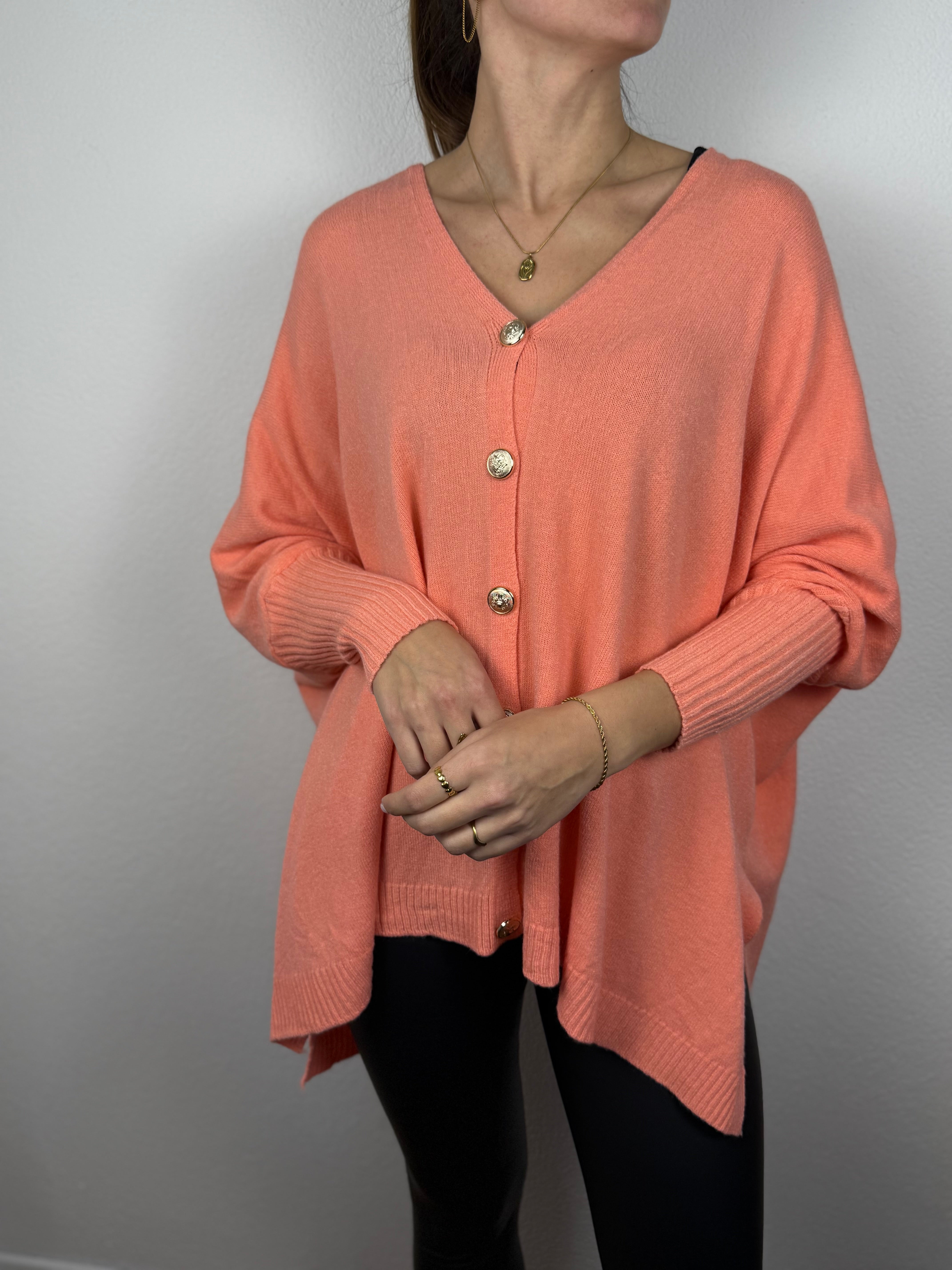 Ultra Oversize Strickjacke Elisa mit Knöpfen - butterweich dank Viskose (Kopie)
