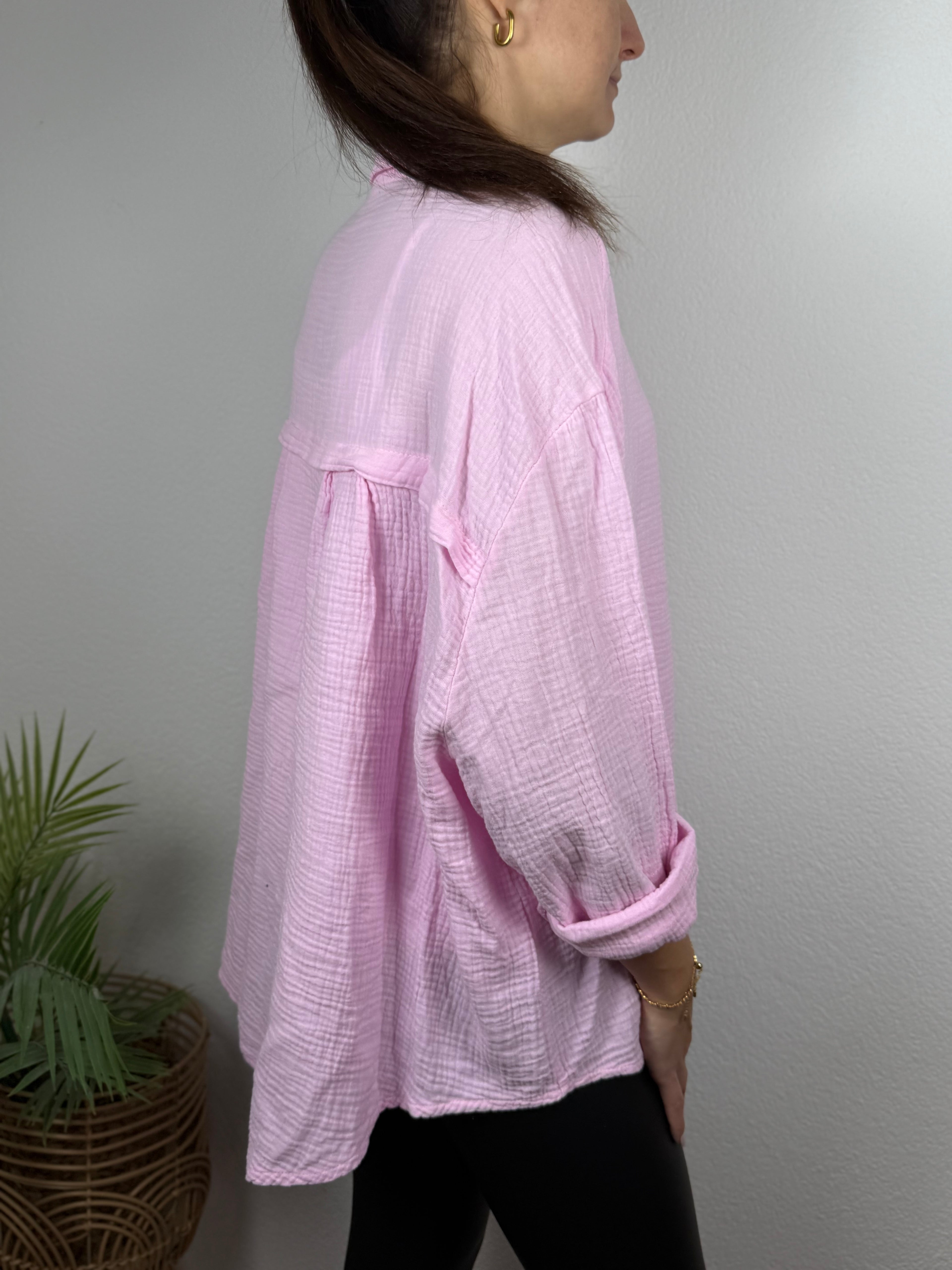 Musselin Oversize Bluse – Made in Italy